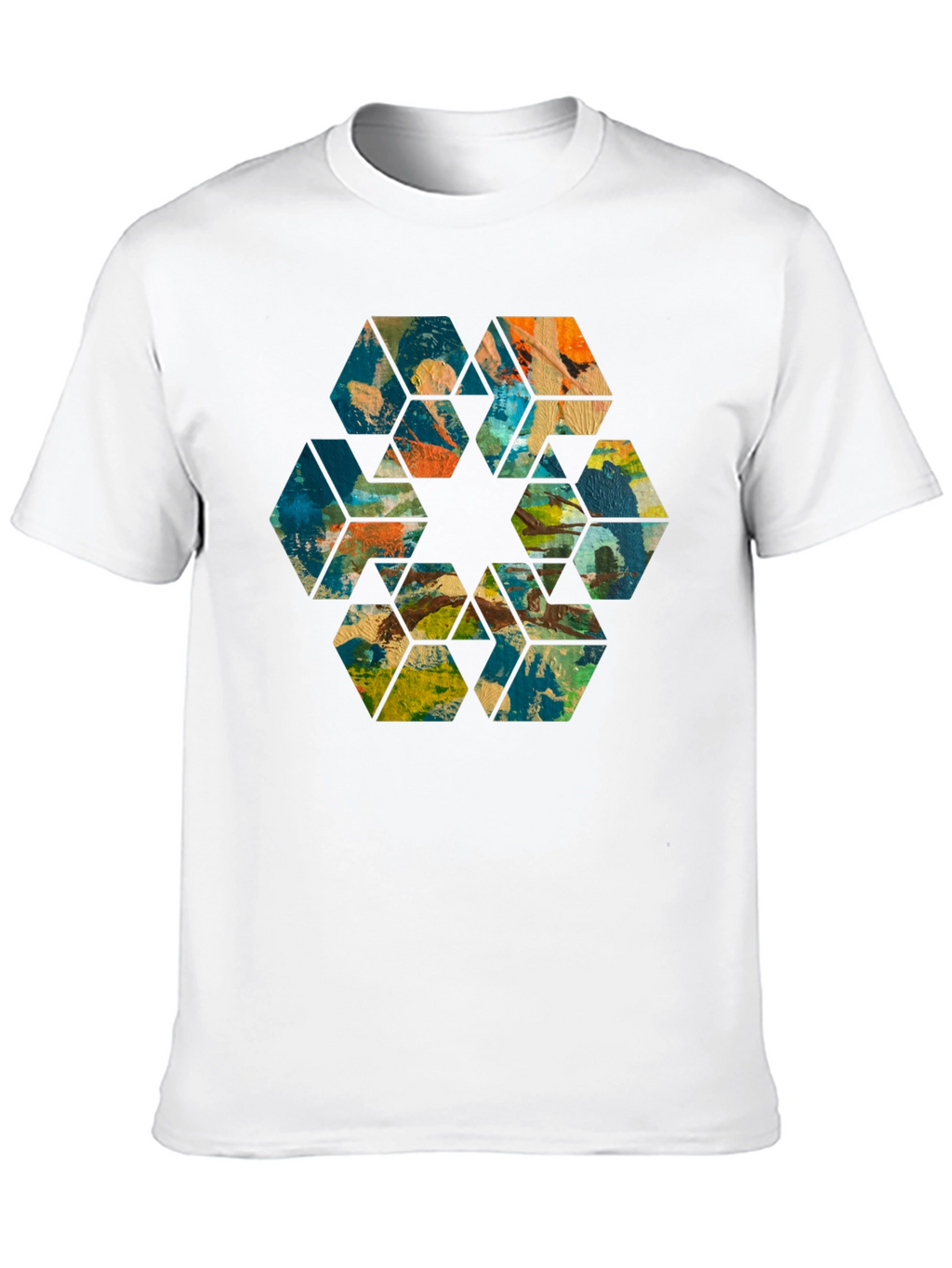 Abstract Hexagon Art Black T-Shirt