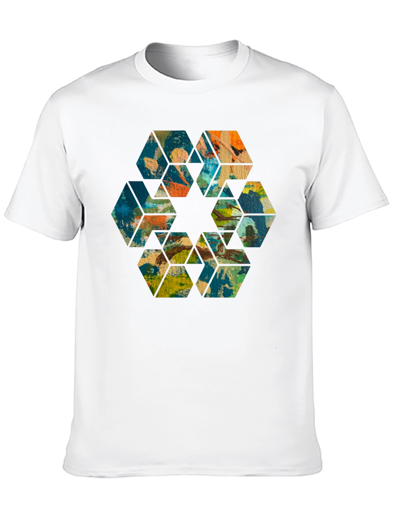 Abstract Hexagon Art Black T-Shirt
