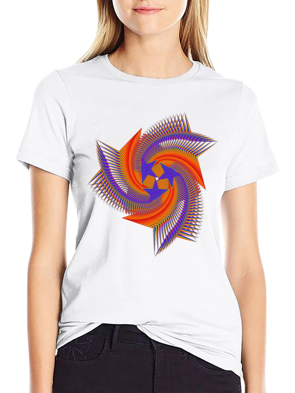 Abstract Geometric Starburst Graphic Tee