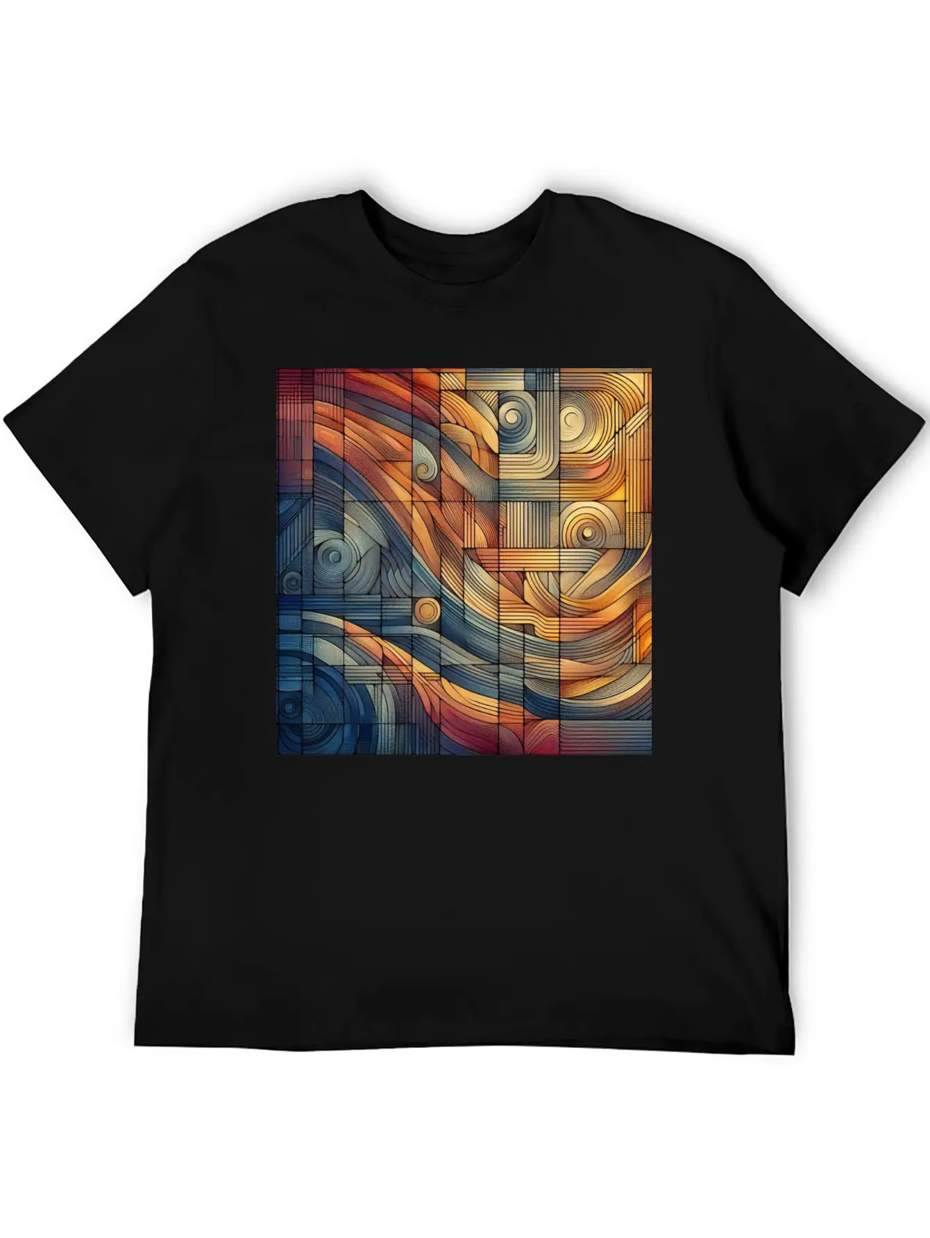 "Harmony Grid: A Symphony Of Lines" Unisex Cotton Tee – Relaxed Fit For Any Occasion