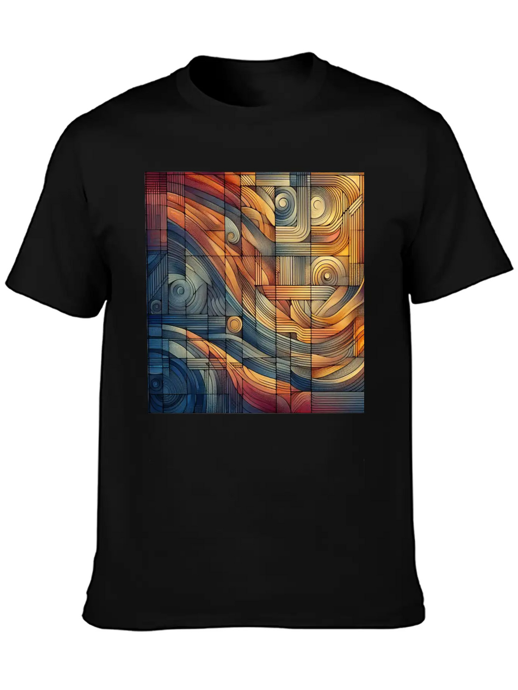 "Harmony Grid: A Symphony Of Lines" Unisex Cotton Tee – Relaxed Fit For Any Occasion