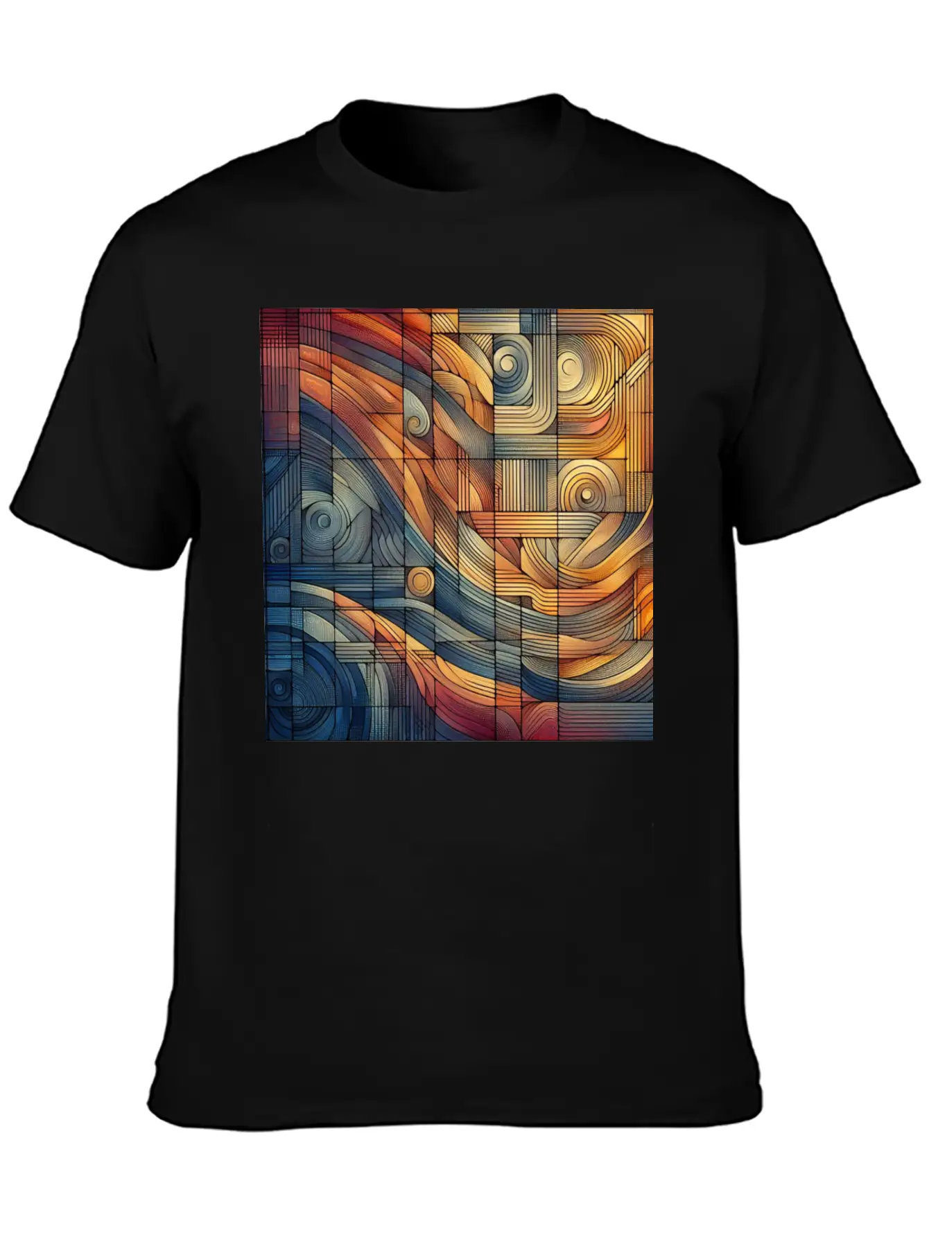 "Harmony Grid: A Symphony Of Lines" Unisex Cotton Tee – Relaxed Fit For Any Occasion