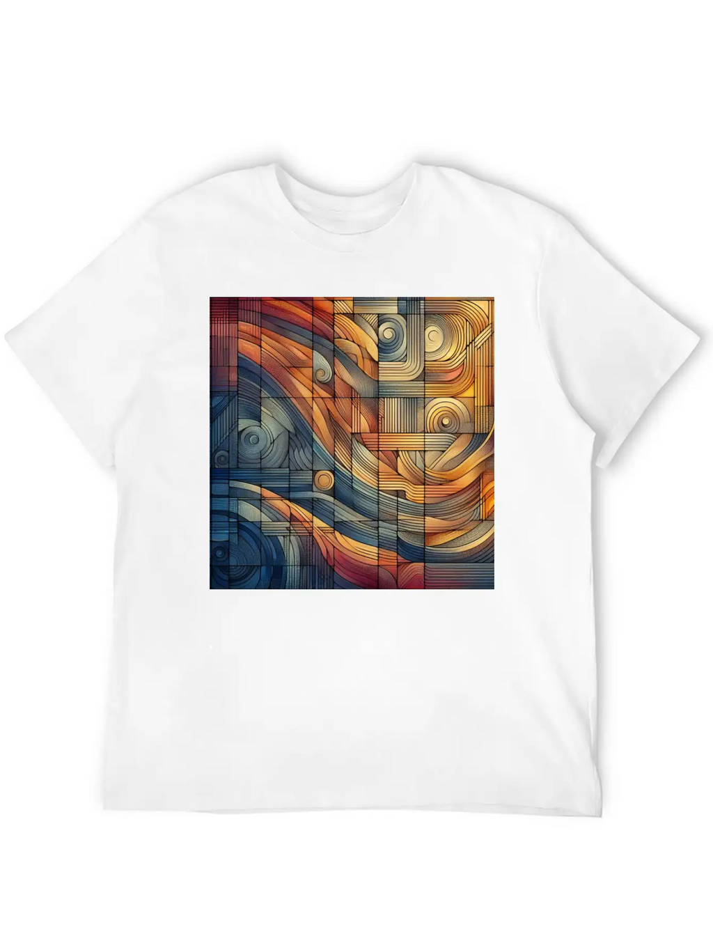 "Harmony Grid: A Symphony Of Lines" Unisex Cotton Tee – Relaxed Fit For Any Occasion
