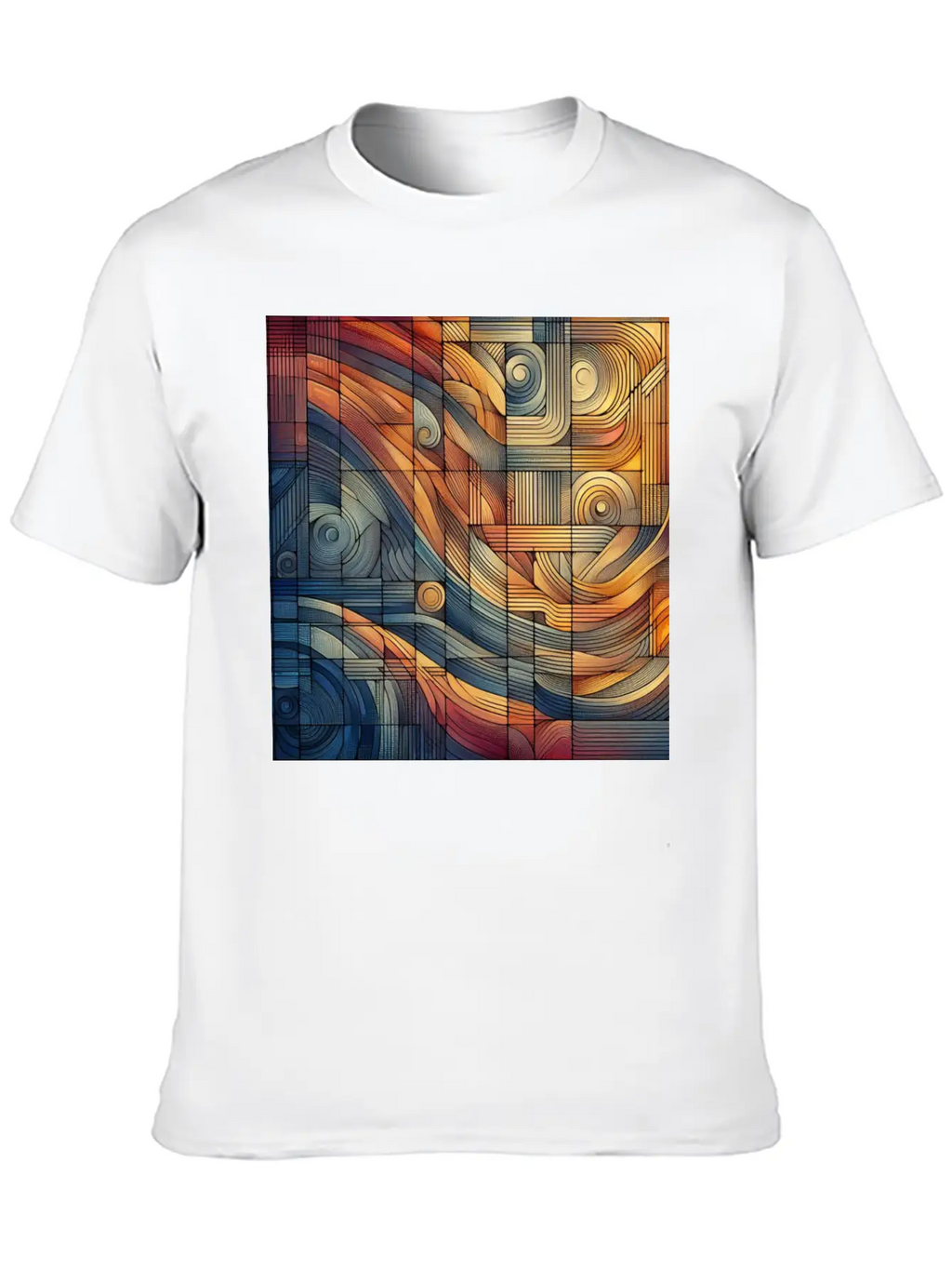 "Harmony Grid: A Symphony Of Lines" Unisex Cotton Tee – Relaxed Fit For Any Occasion