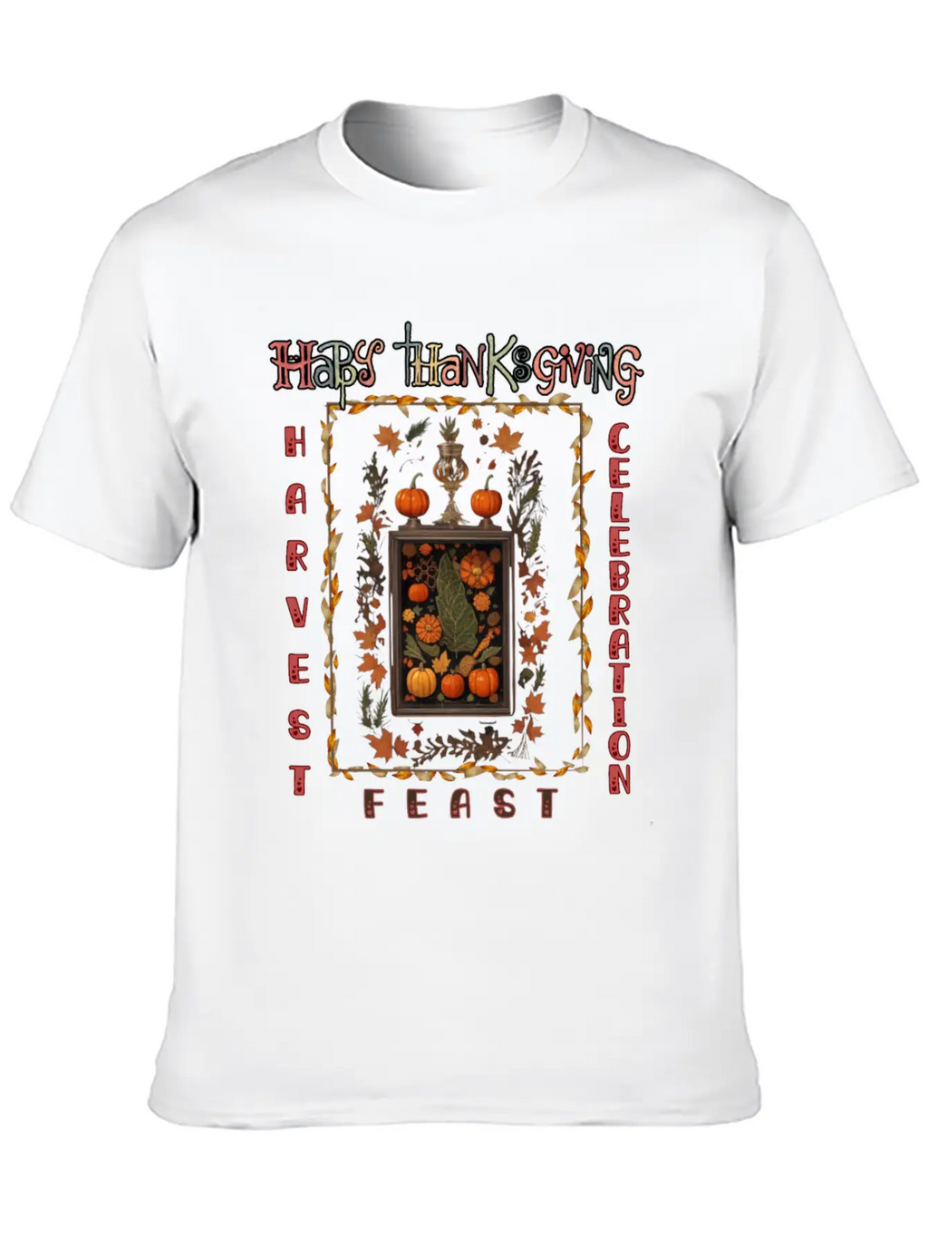 "Harvest Feast Delight" Breathable Graphic T-Shirt – Perfect For Casual Days