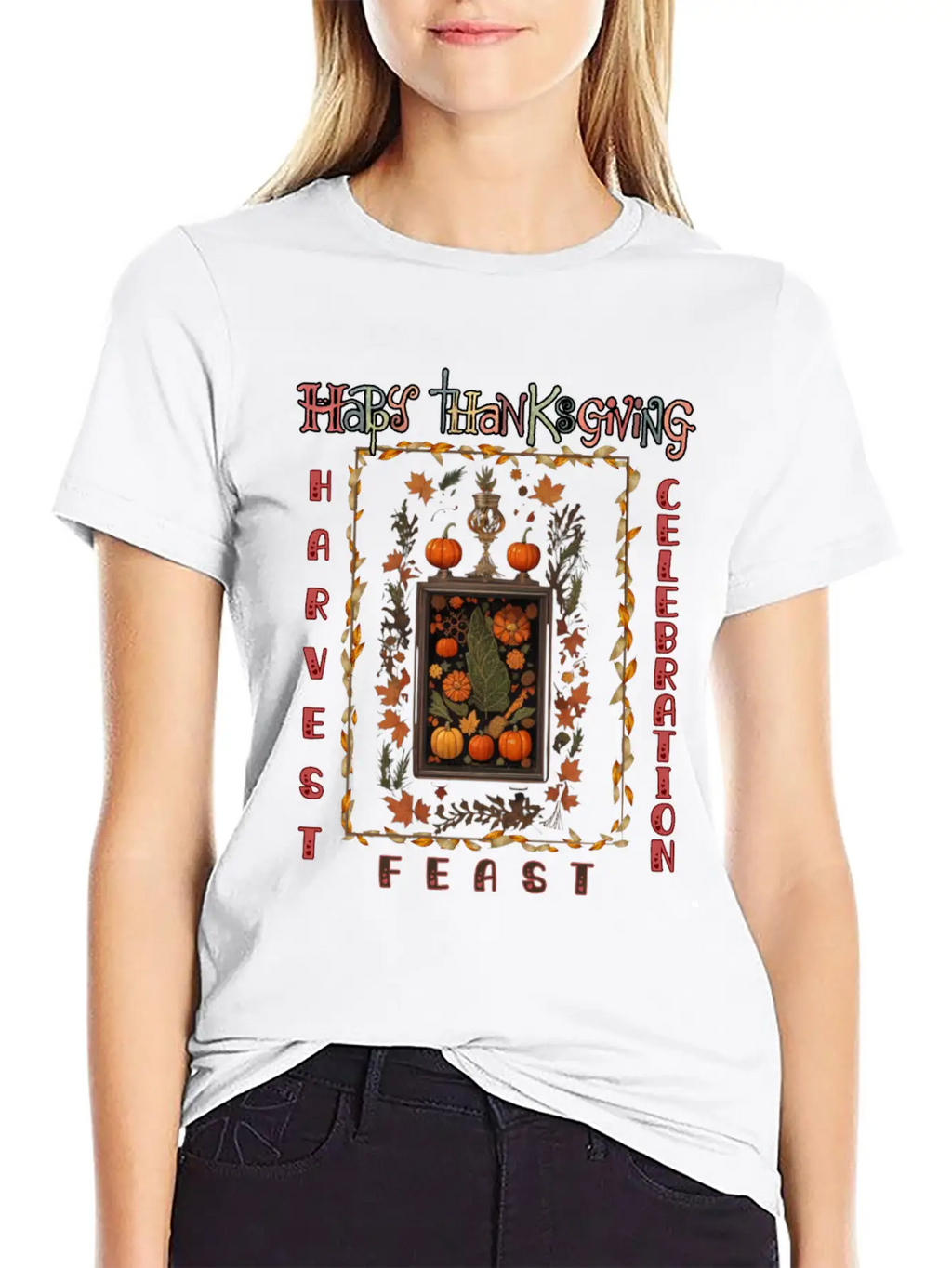 "Harvest Feast Delight" Breathable Graphic T-Shirt – Perfect For Casual Days