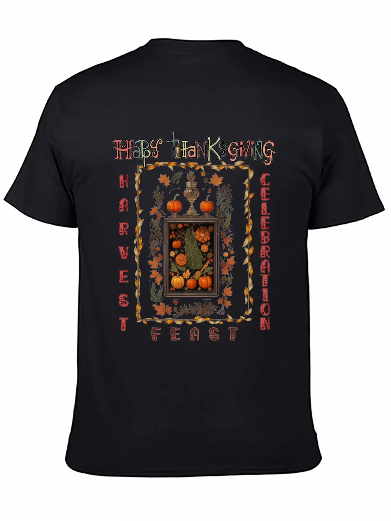 "Harvest Feast Delight" Breathable Graphic T-Shirt – Perfect For Casual Days