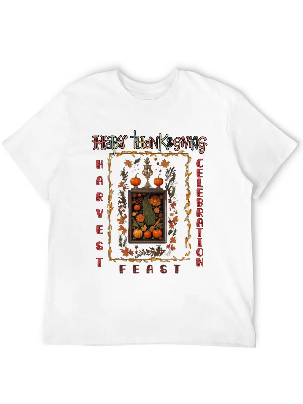 "Harvest Feast Delight" Breathable Graphic T-Shirt – Perfect For Casual Days