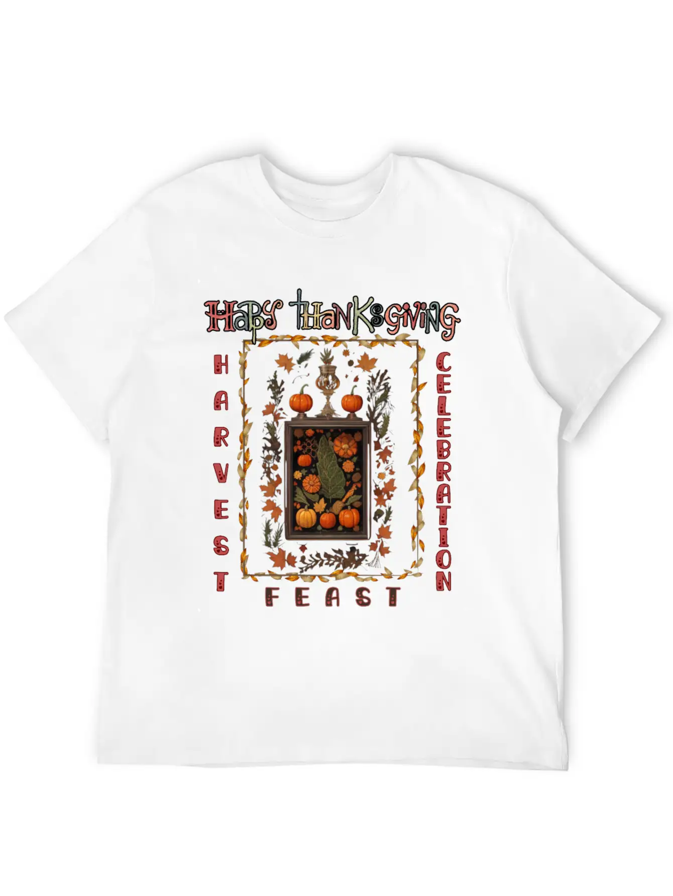 "Harvest Feast Delight" Breathable Graphic T-Shirt – Perfect For Casual Days