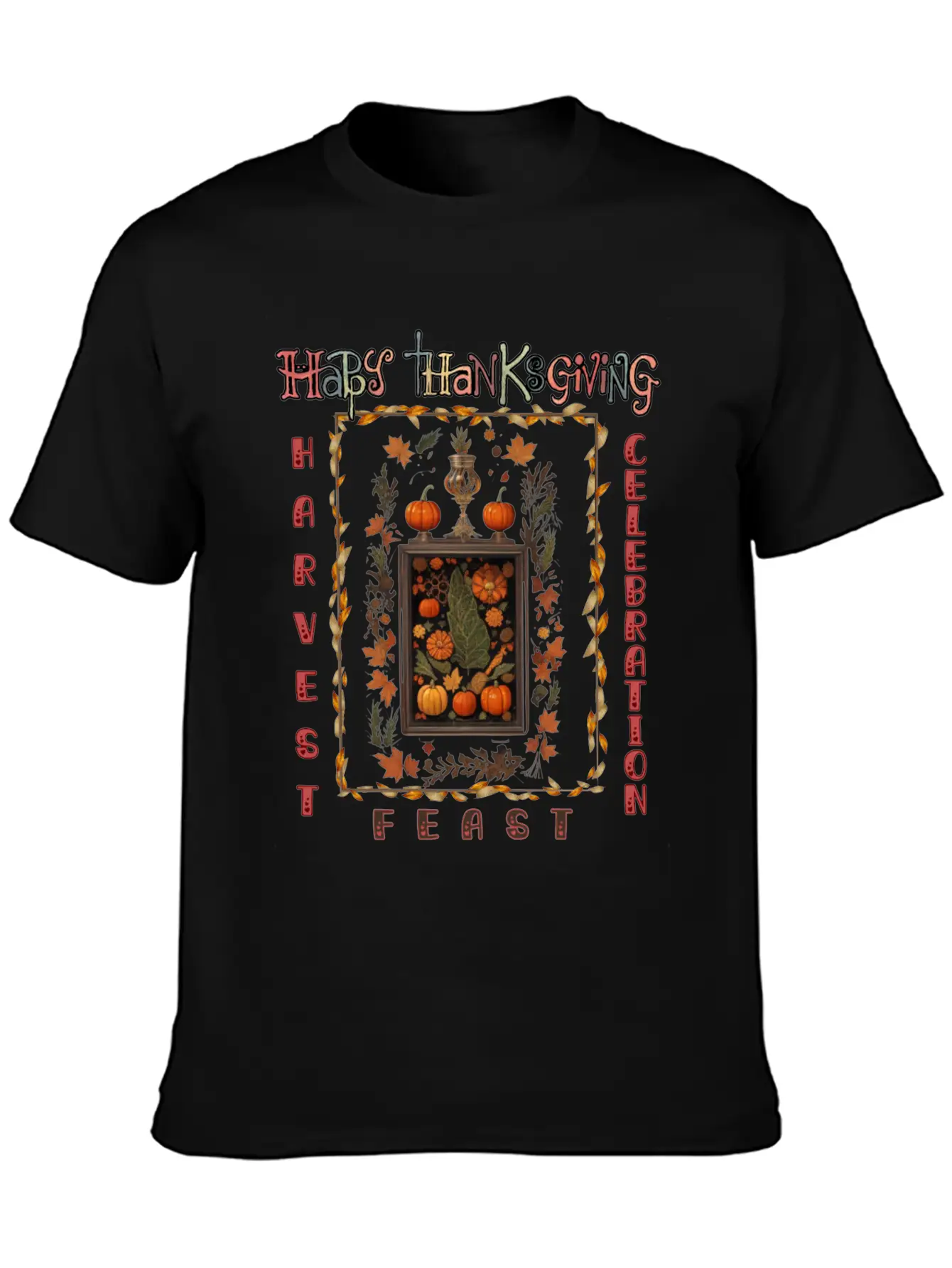 "Harvest Feast Delight" Breathable Graphic T-Shirt – Perfect For Casual Days