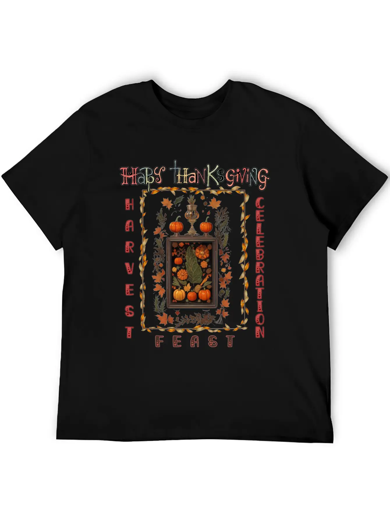 "Harvest Feast Delight" Breathable Graphic T-Shirt – Perfect For Casual Days
