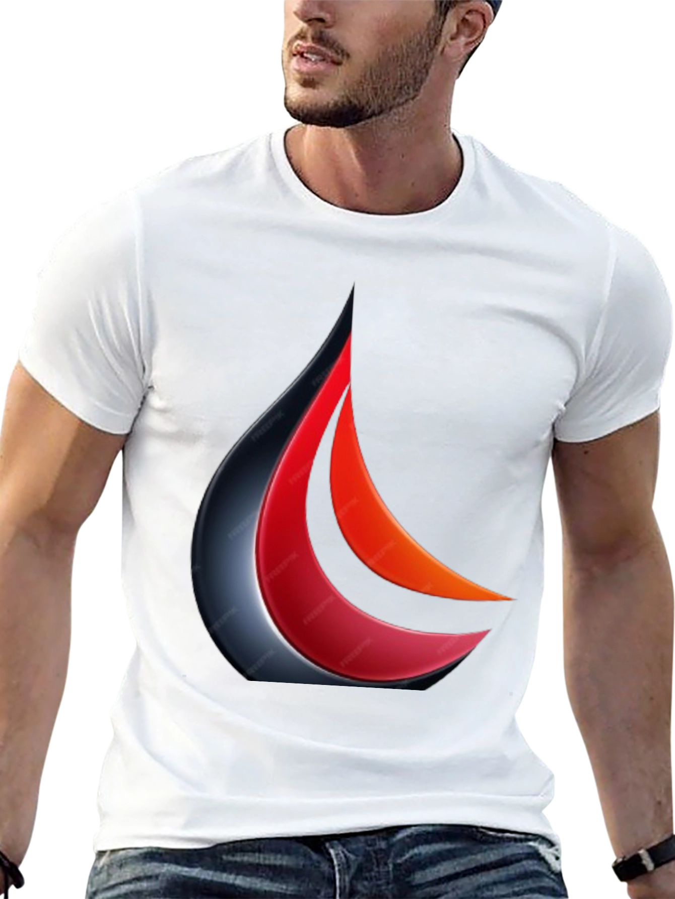 Abstract Flame Graphic T-Shirt - Stylish Mens Tee