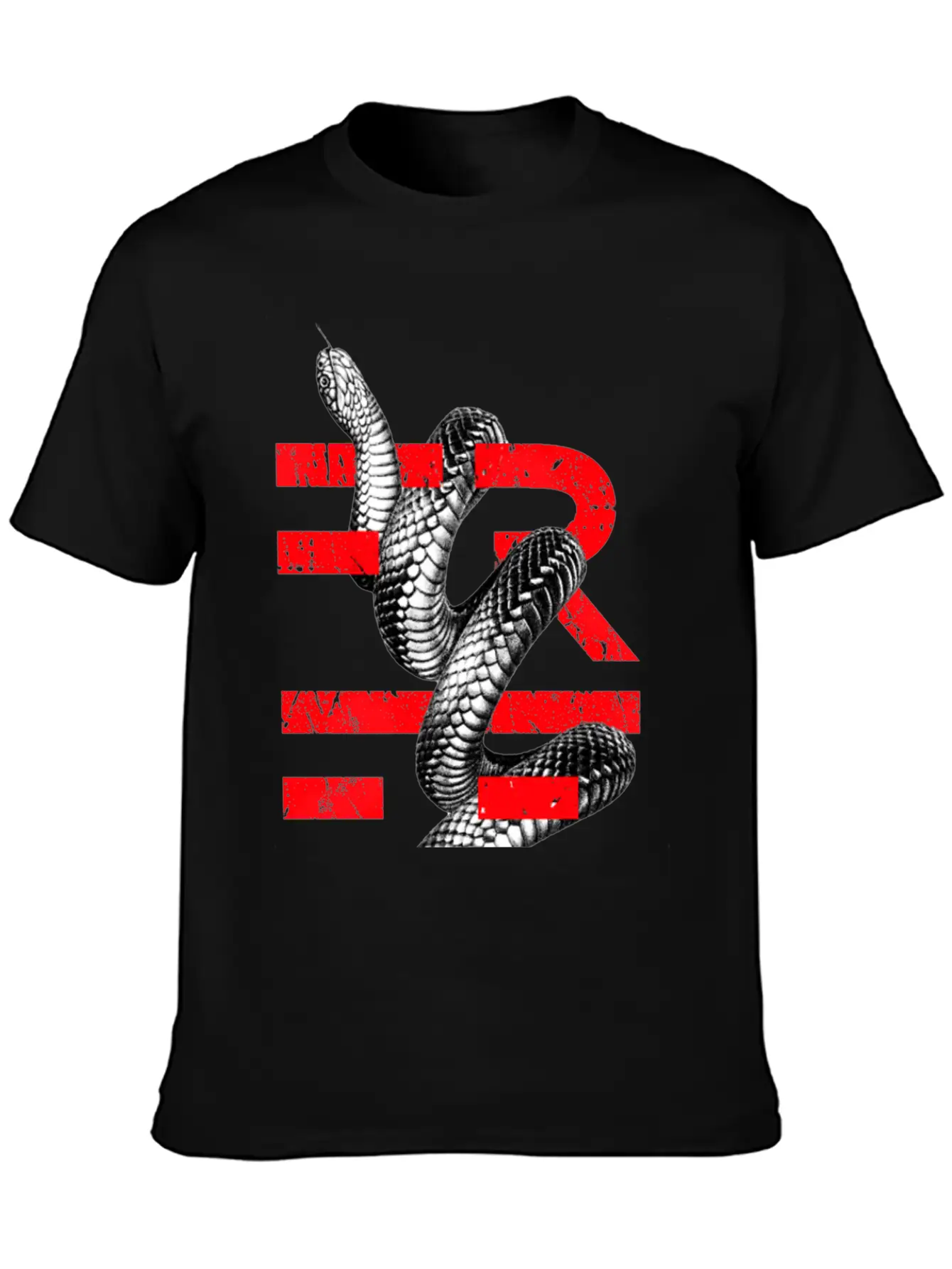 (I Am) FREE — Snake Vintage Design W Red Font Unisex Casual T-Shirt – Clean Design For Daily Comfort