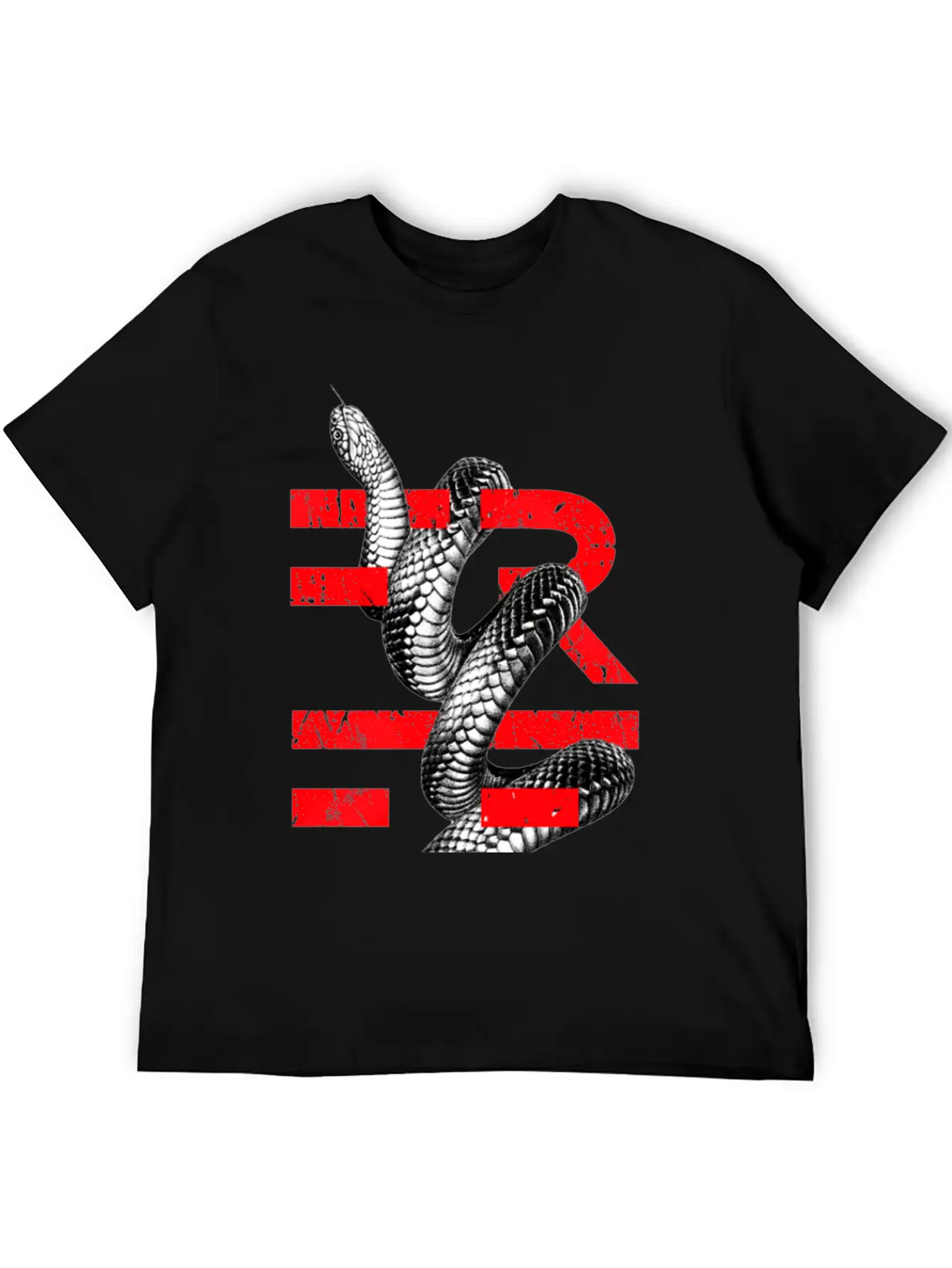 (I Am) FREE — Snake Vintage Design W Red Font Unisex Casual T-Shirt – Clean Design For Daily Comfort