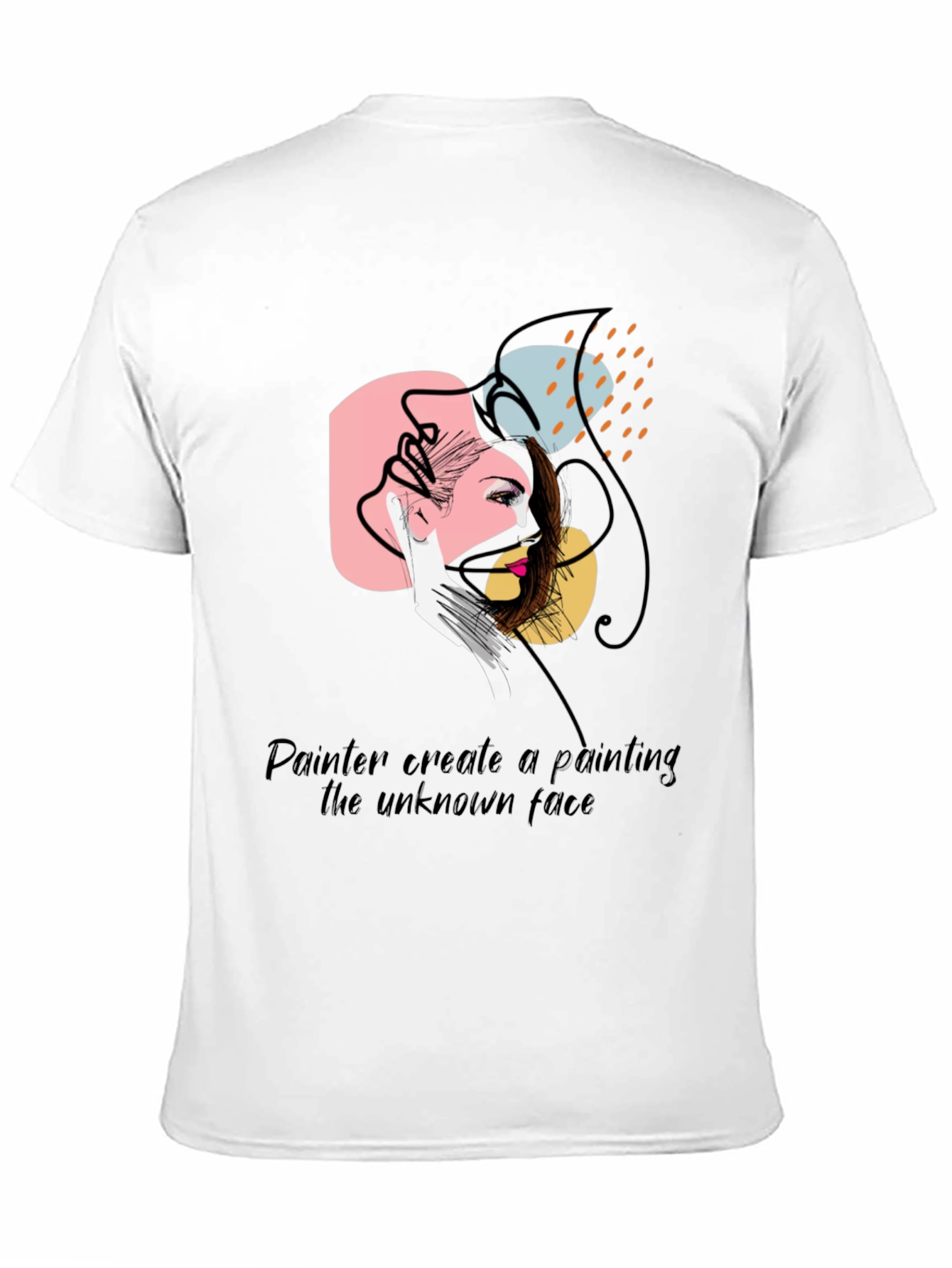 Abstract Face Graphic Tee - Painterly Design