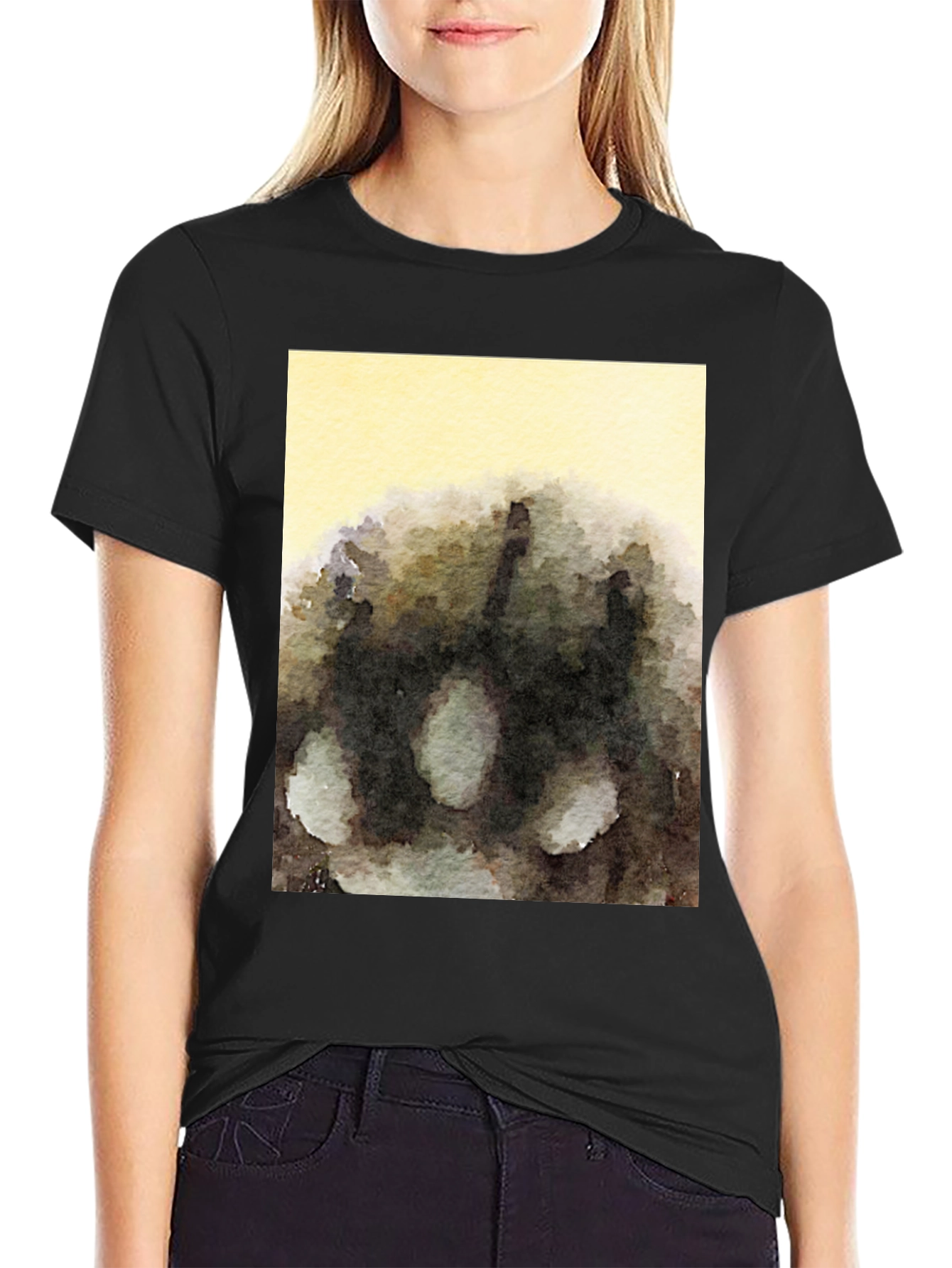 Abstract Watercolor Graphic Tee - Casual Style