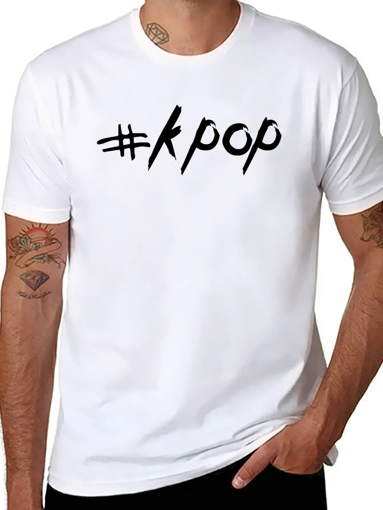 # K POP - Korean POP - KPOP - Streetstyle Design Unisex Short Sleeve Soft Cotton T-Shirt – Casual Everyday Wear
