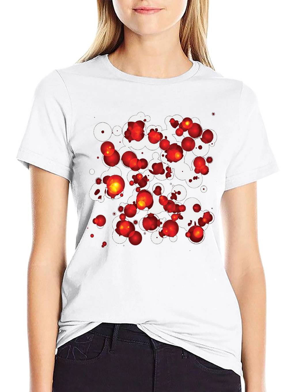 Abstract Sphere Print Black T-Shirt