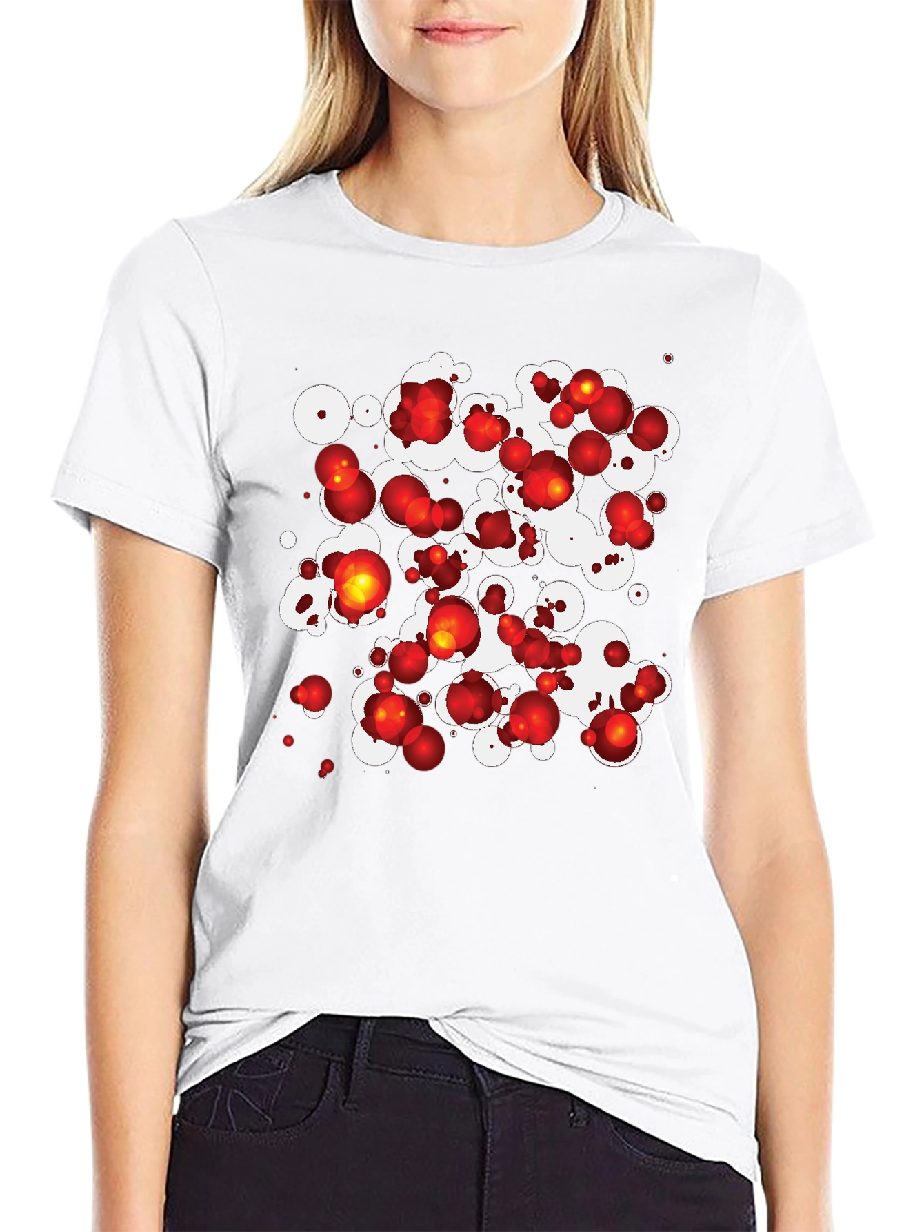Abstract Sphere Print Black T-Shirt
