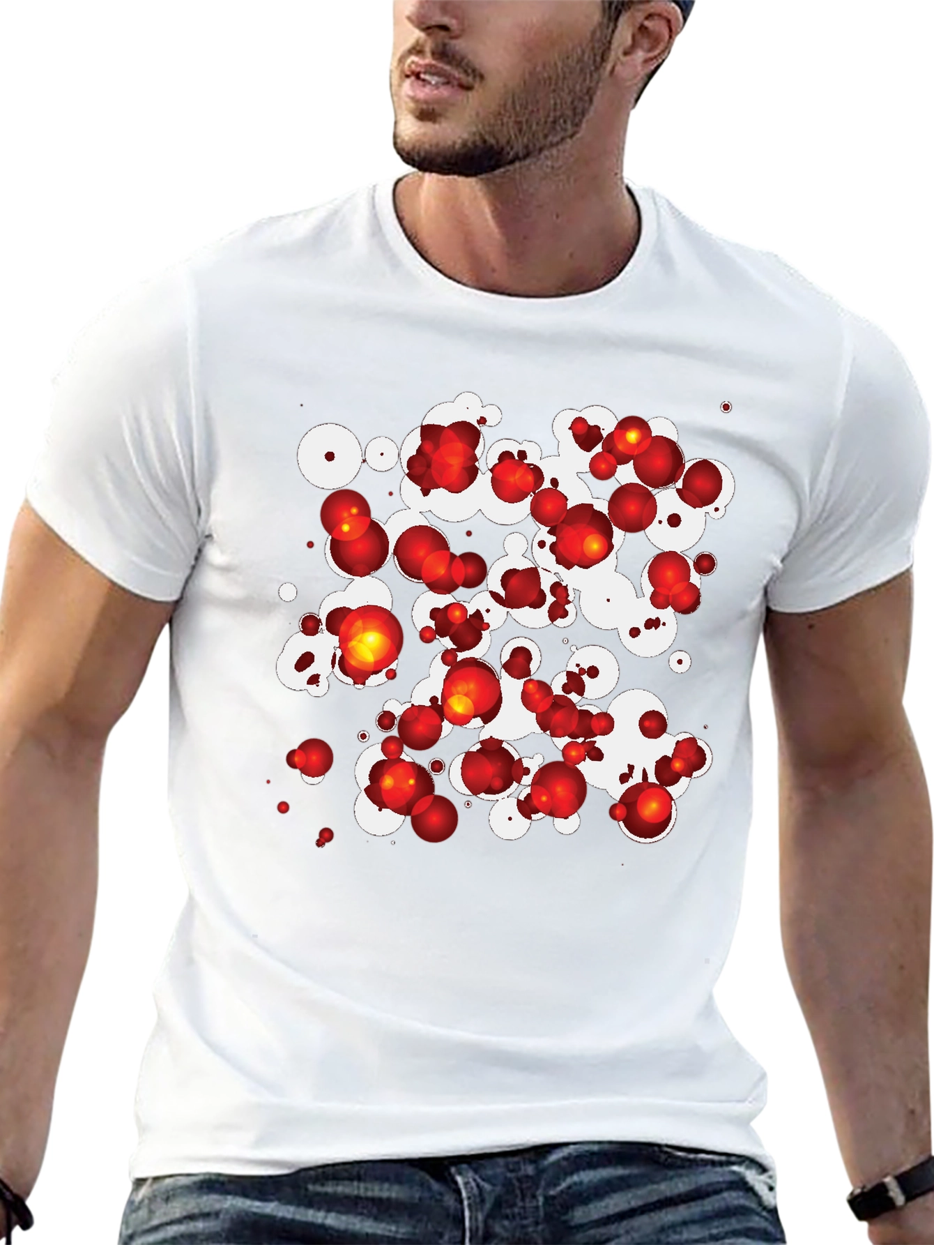 Abstract Sphere Print Black T-Shirt