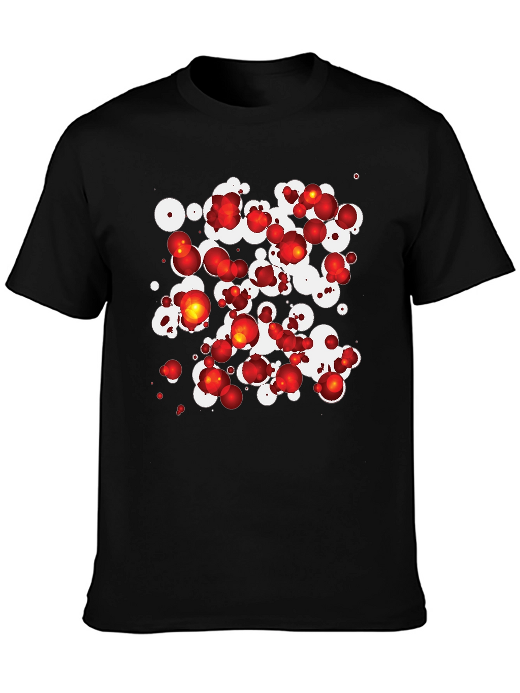 Abstract Sphere Print Black T-Shirt