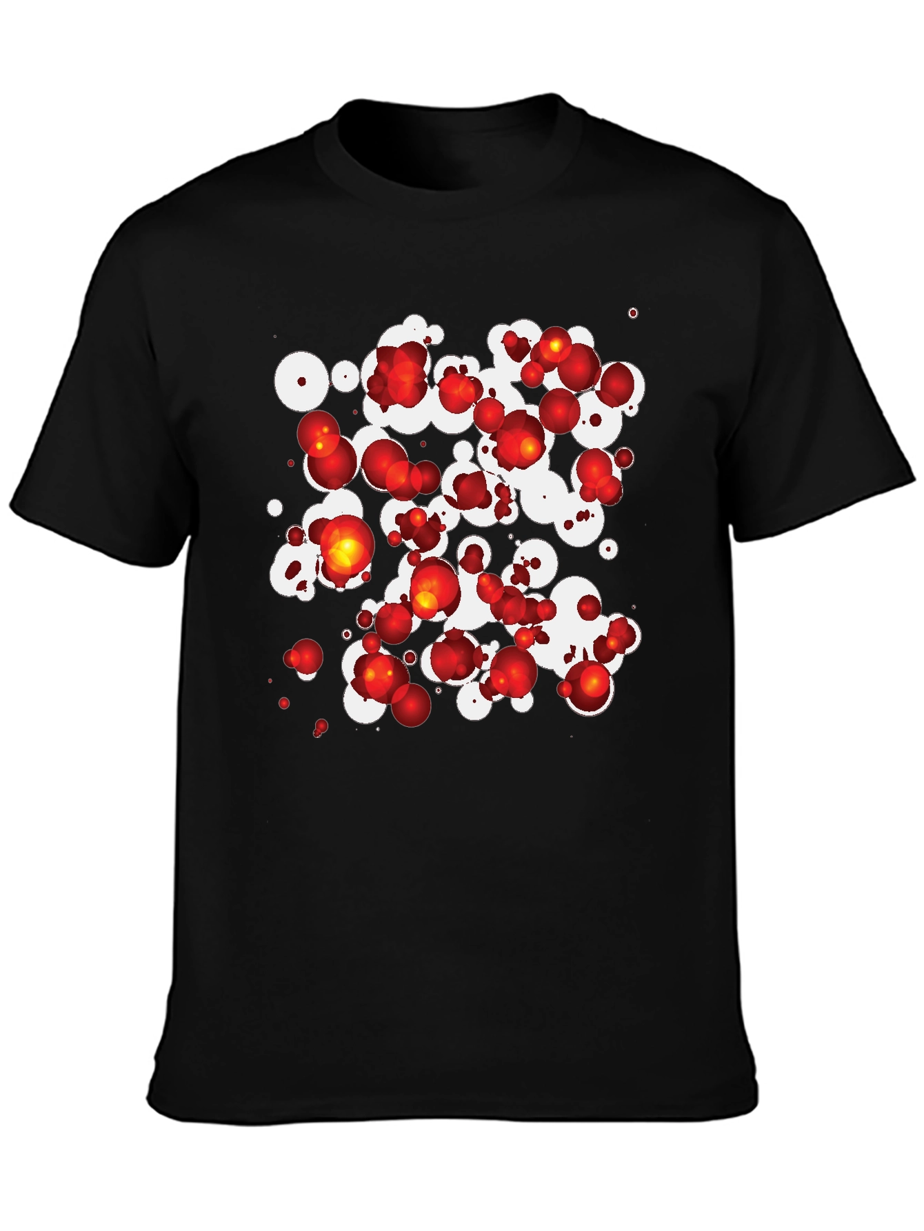 Abstract Sphere Print Black T-Shirt