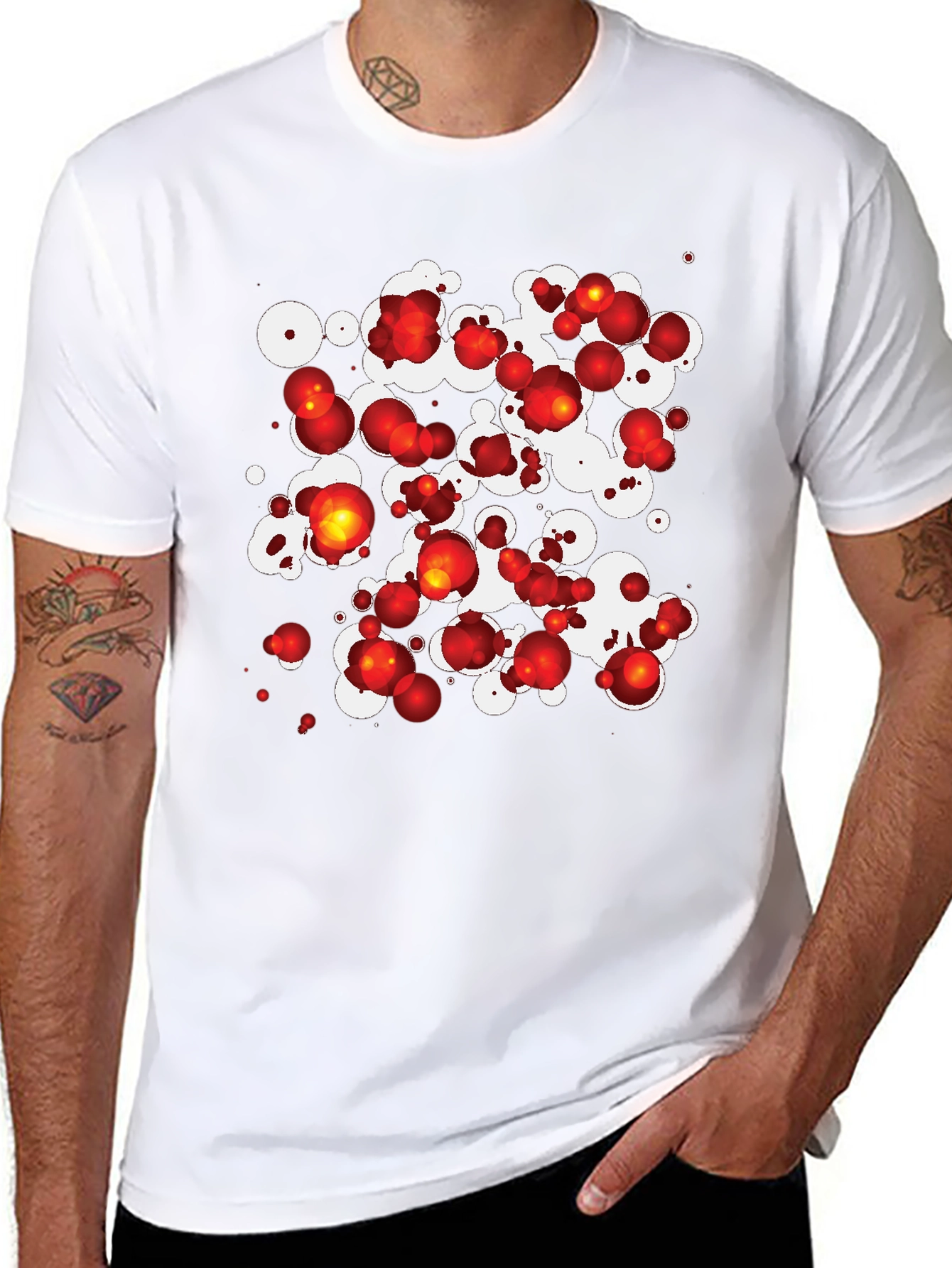 Abstract Sphere Print Black T-Shirt