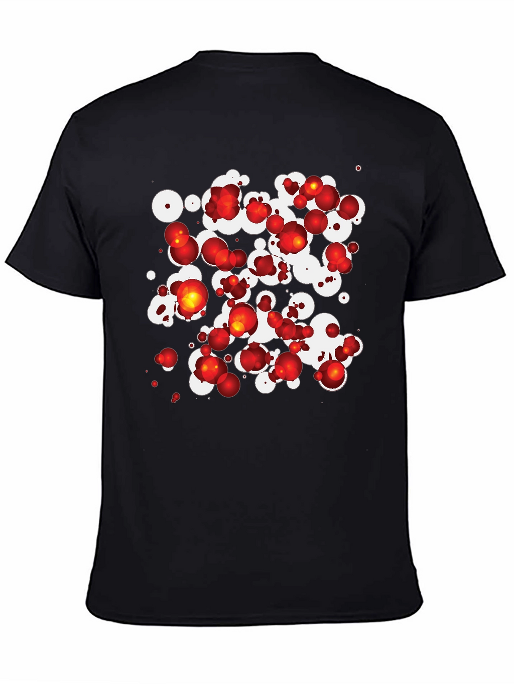 Abstract Sphere Print Black T-Shirt
