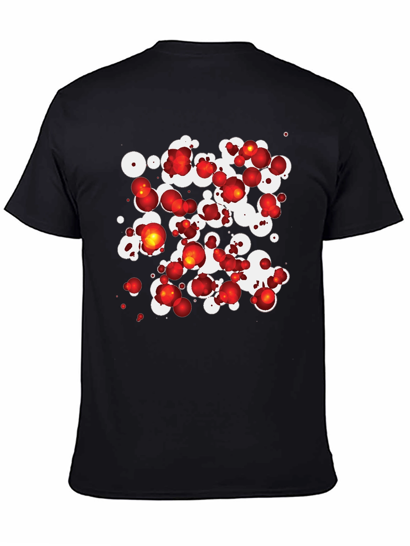 Abstract Sphere Print Black T-Shirt
