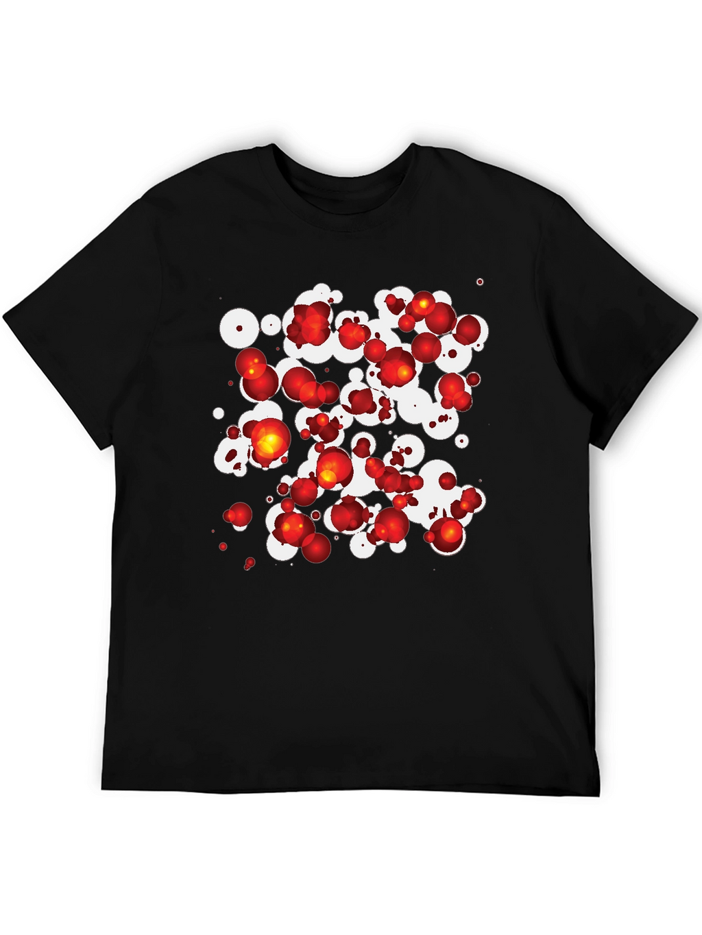 Abstract Sphere Print Black T-Shirt