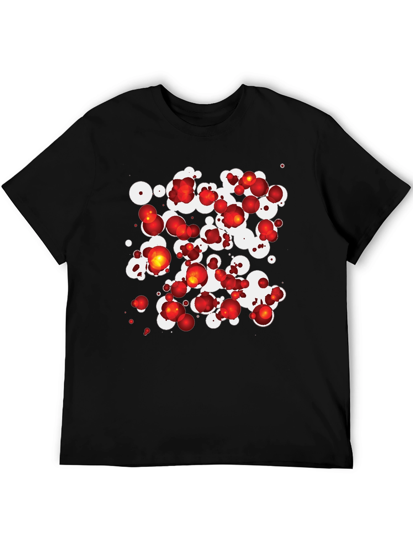 Abstract Sphere Print Black T-Shirt