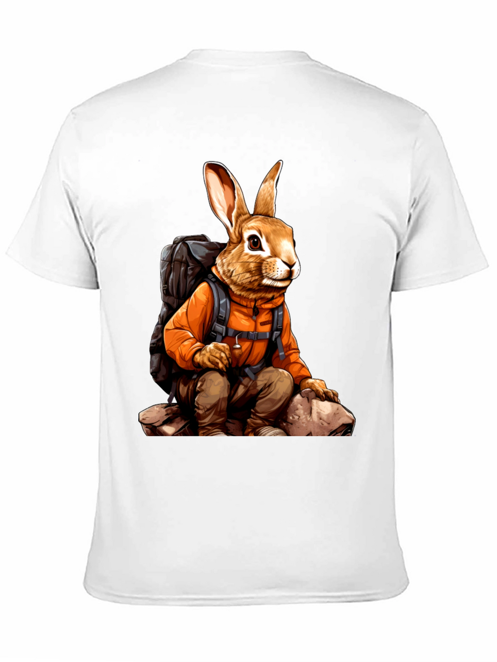 Adventurous Hiking Rabbit Graphic Tee