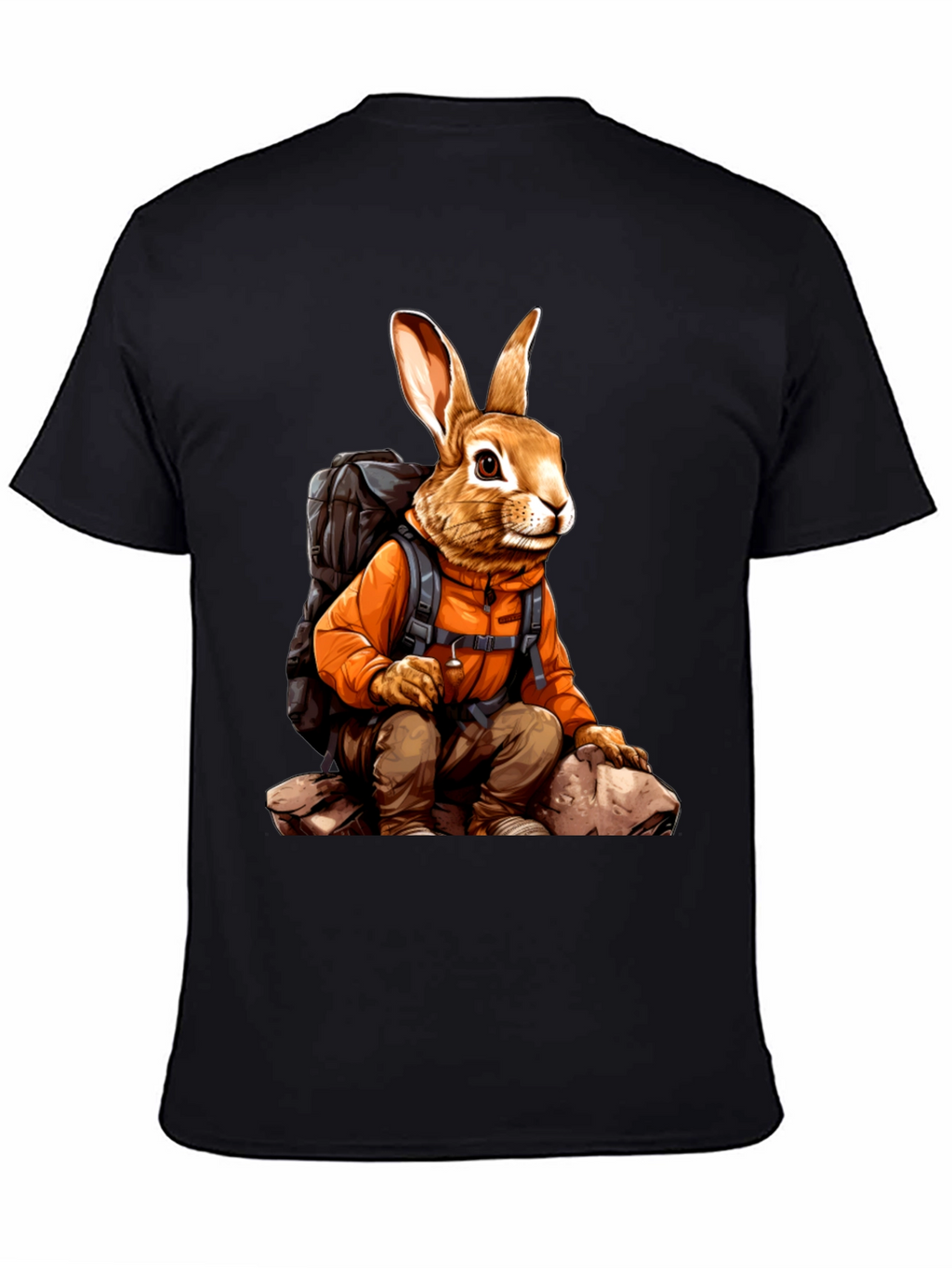 Adventurous Hiking Rabbit Graphic Tee