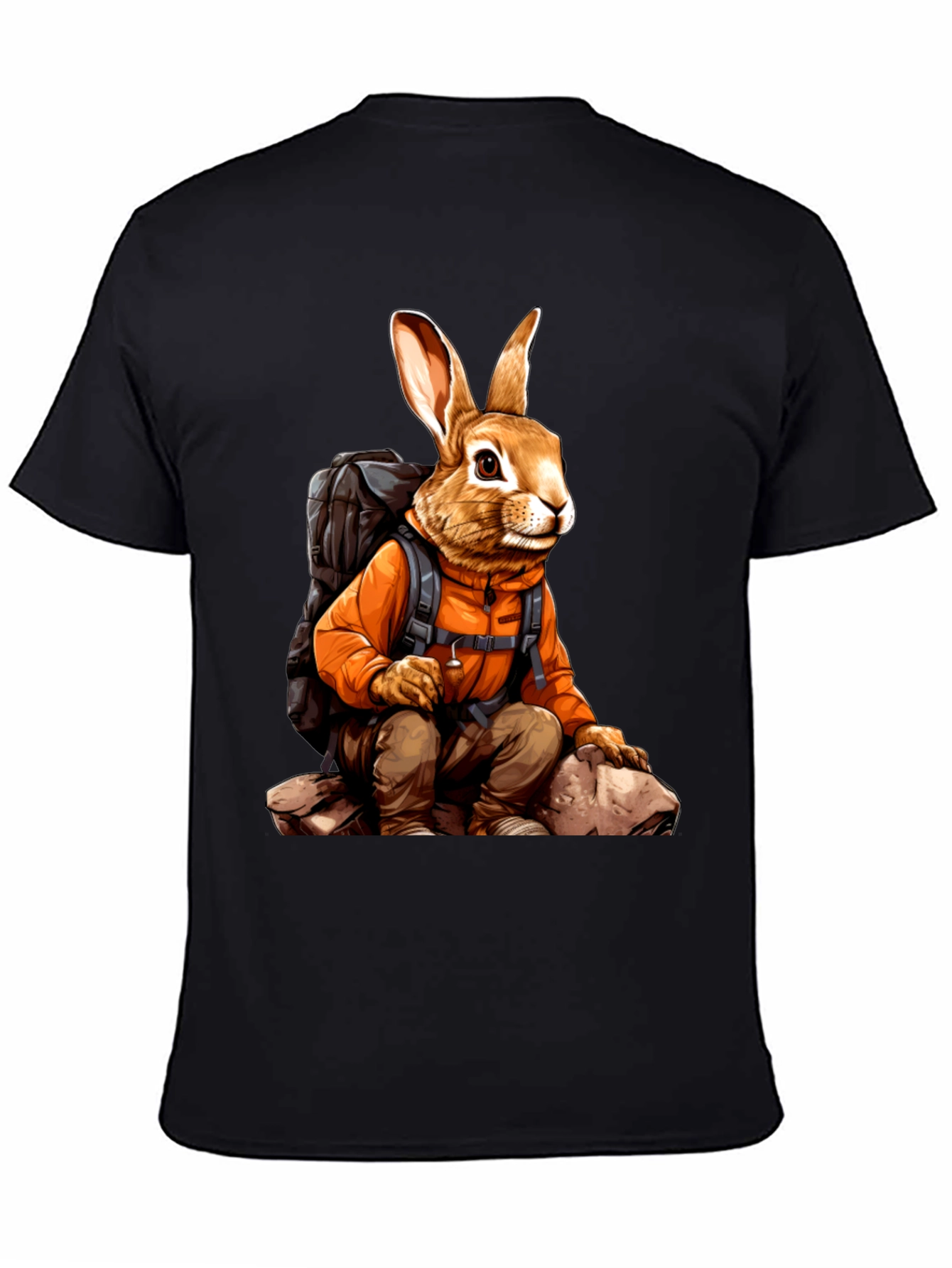 Adventurous Hiking Rabbit Graphic Tee