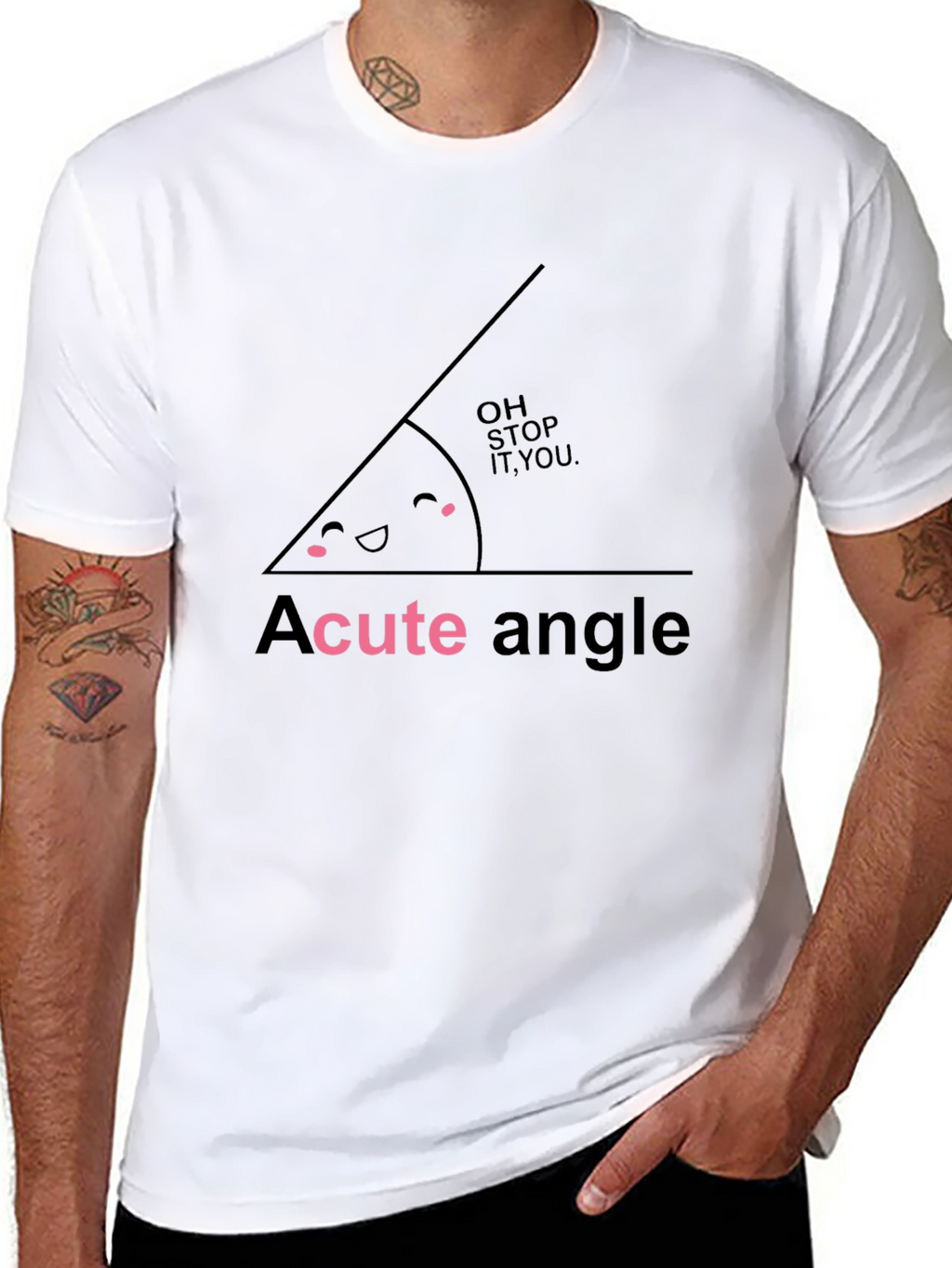 Acute Angle Funny Math Pun Black T-Shirt