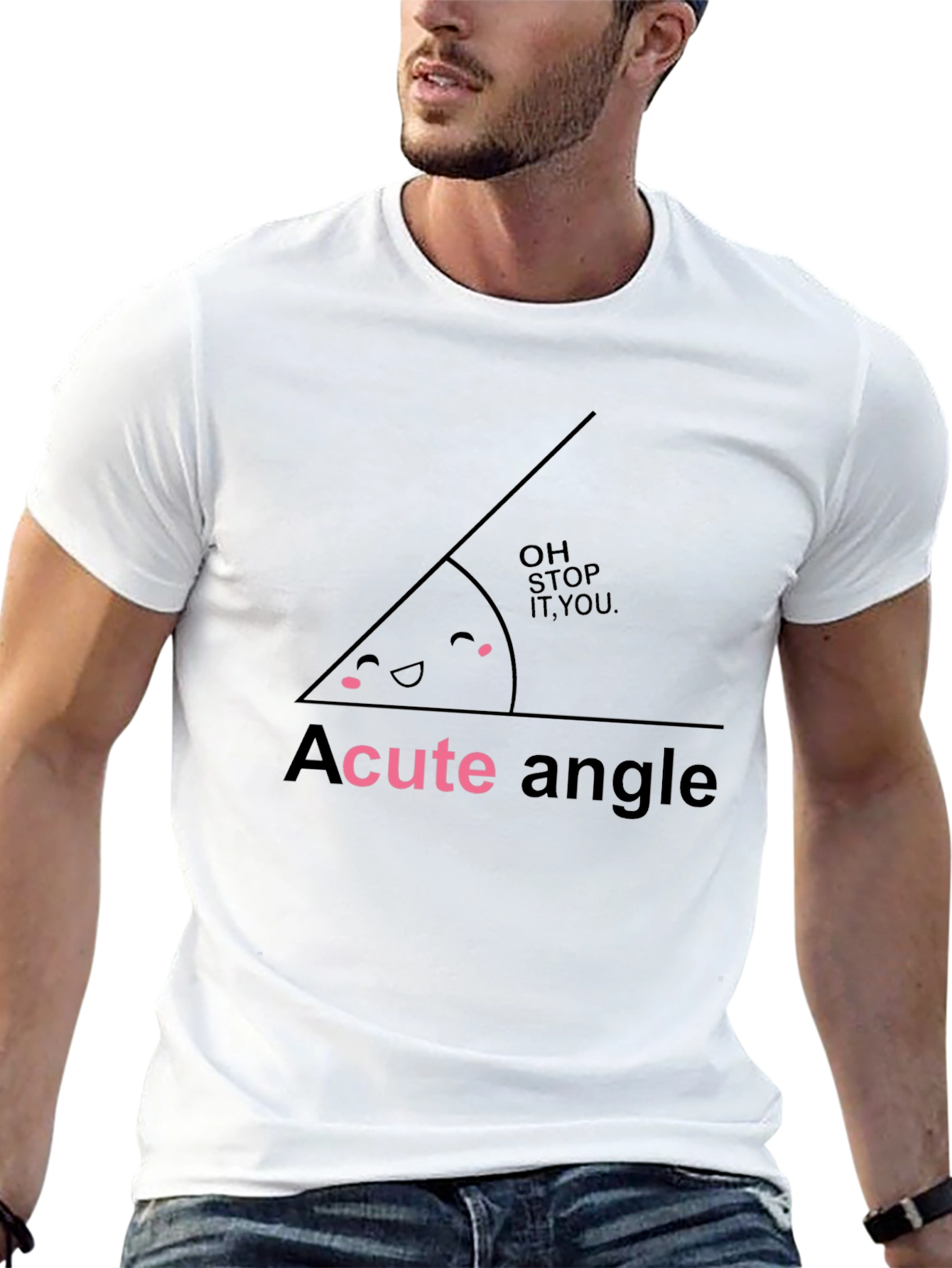 Acute Angle Funny Math Pun Black T-Shirt