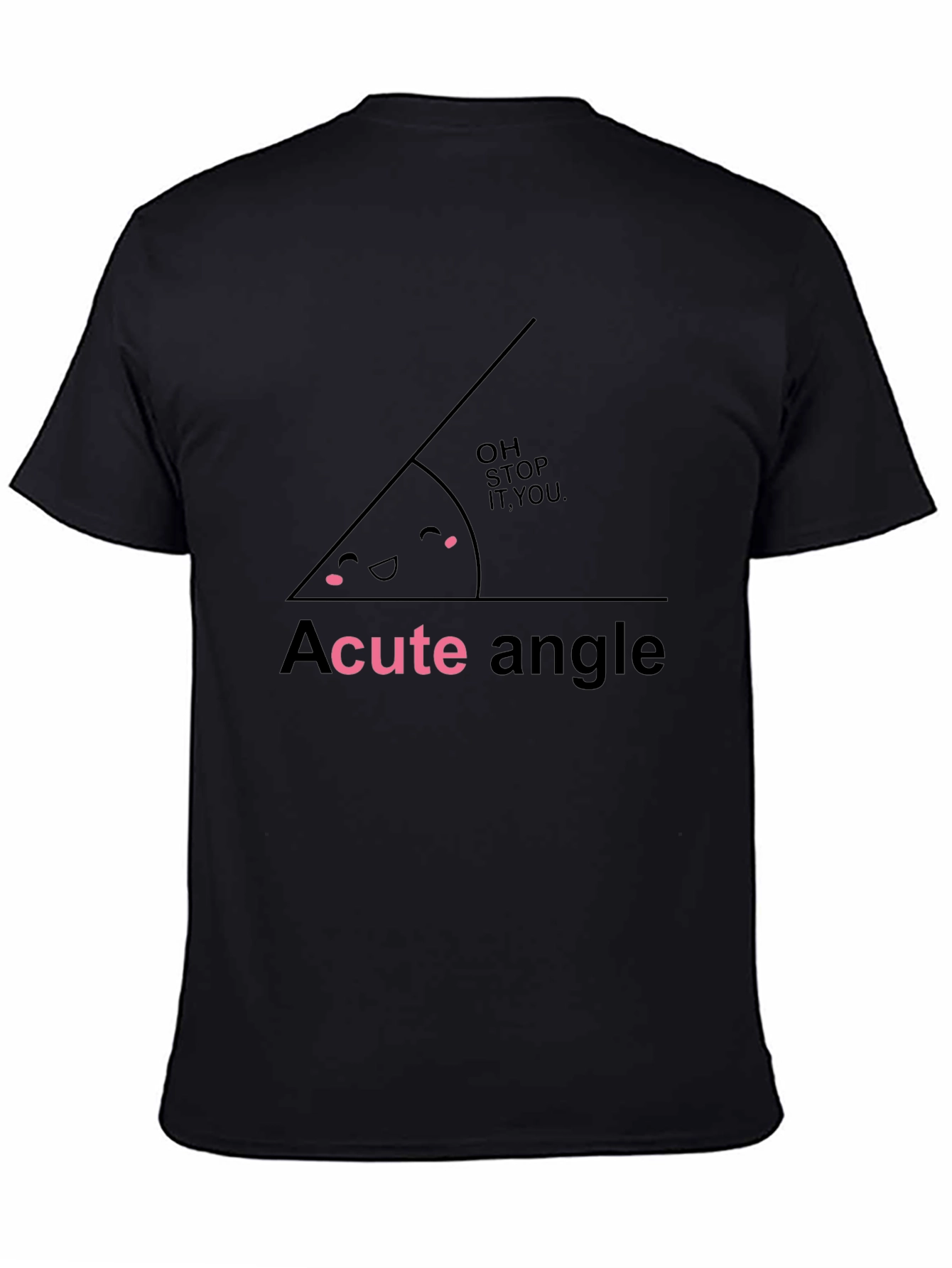 Acute Angle Funny Math Pun Black T-Shirt