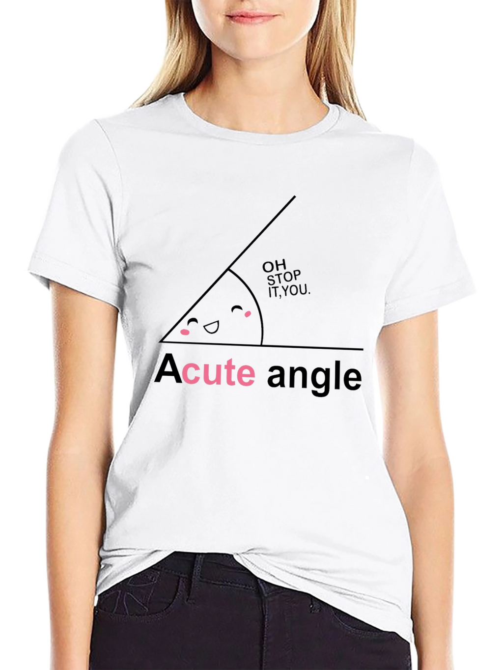 Acute Angle Funny Math Pun Black T-Shirt