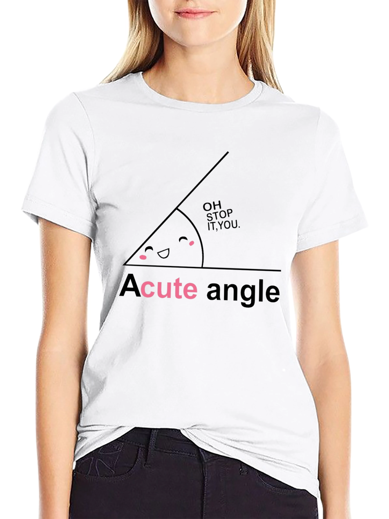 Acute Angle Funny Math Pun Black T-Shirt