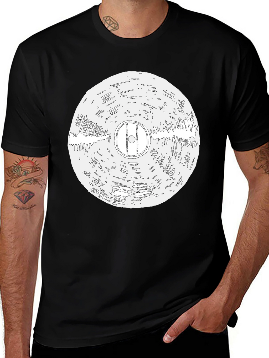 Vinyl Record Graphic Black T-Shirt