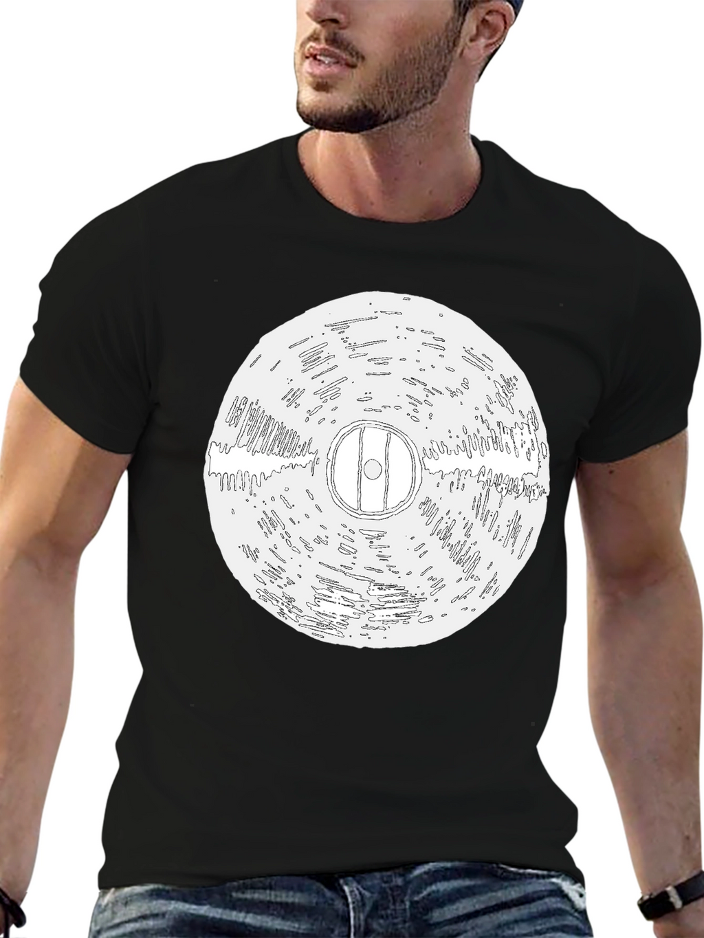 Vinyl Record Graphic Black T-Shirt