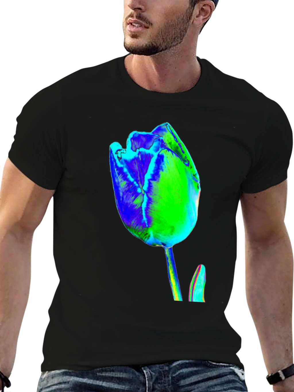 Abstract Tulip Graphic Print Tee