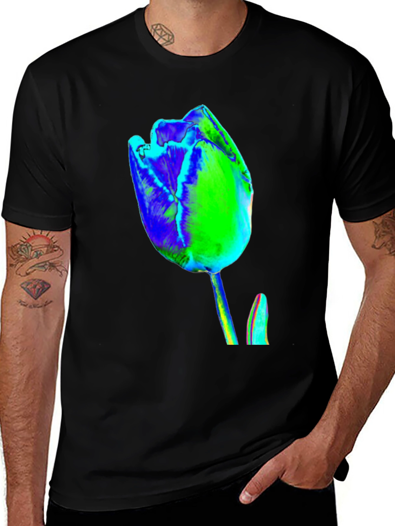 Abstract Tulip Graphic Print Tee