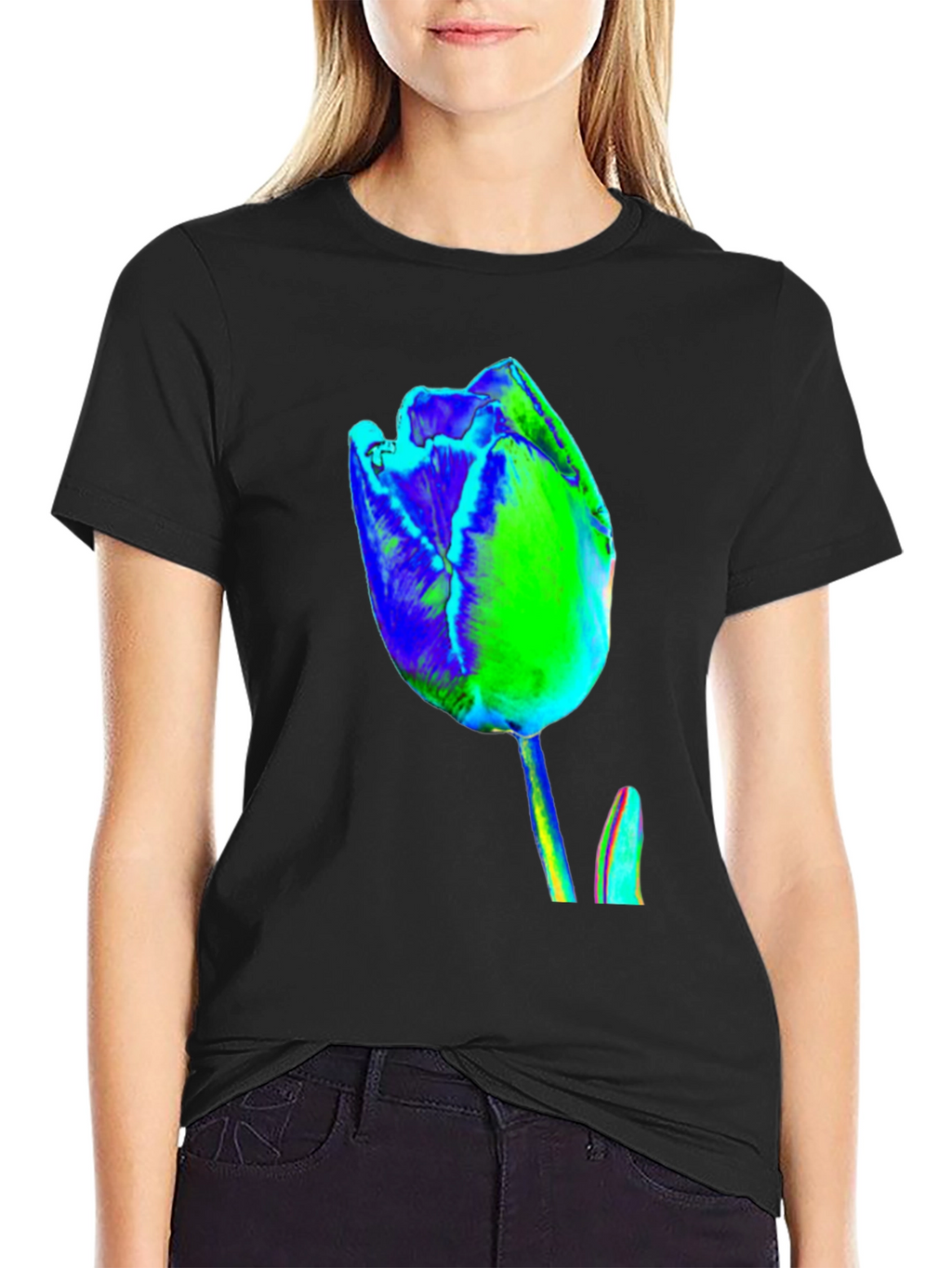 Abstract Tulip Graphic Print Tee
