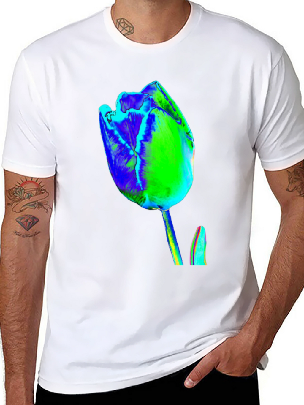 Abstract Tulip Graphic Print Tee