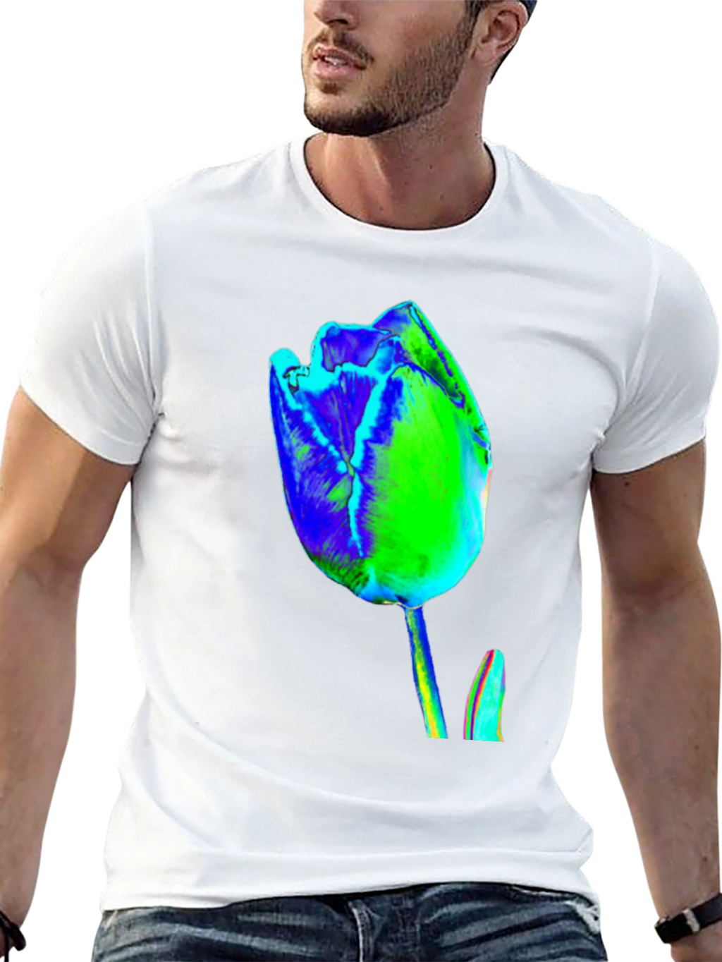 Abstract Tulip Graphic Print Tee