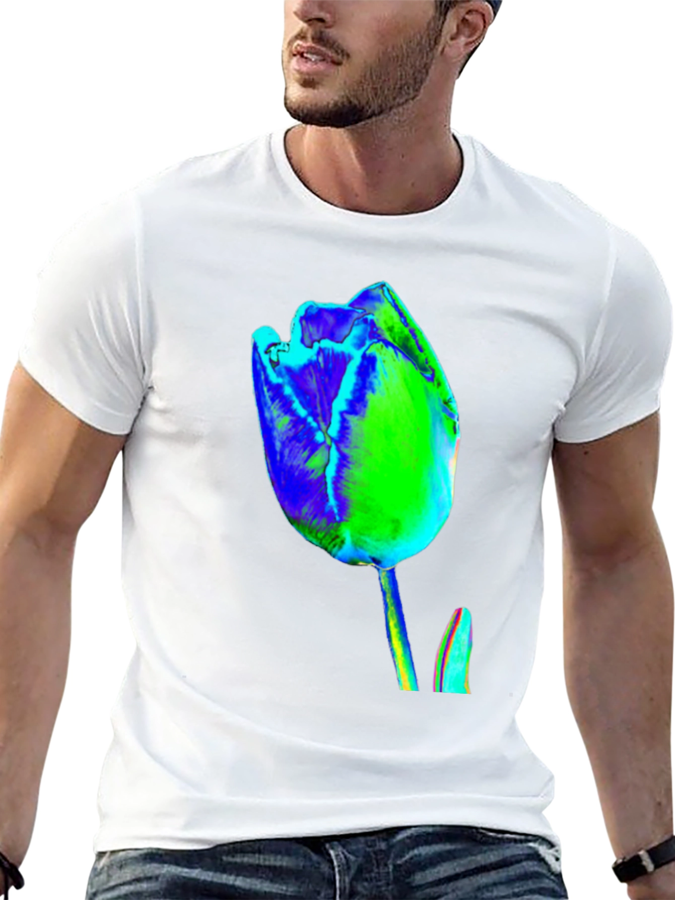 Abstract Tulip Graphic Print Tee
