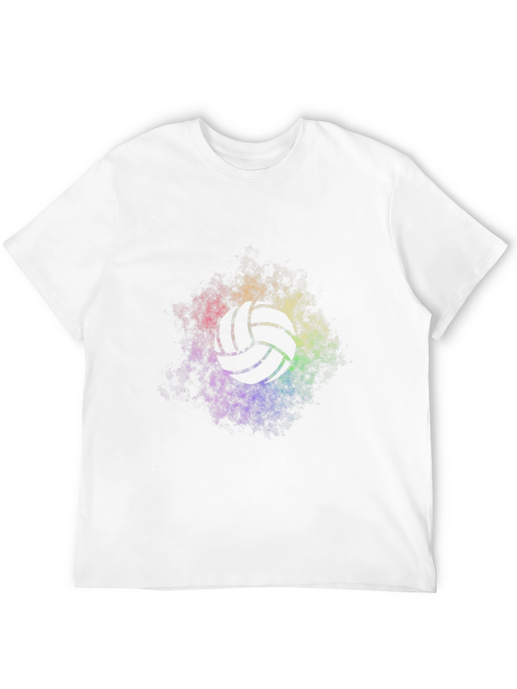 Volleyball Rainbow Graphic Tee - Soft Black T-Shirt