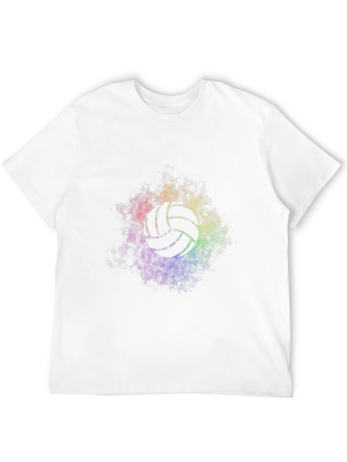 Volleyball Rainbow Graphic Tee - Soft Black T-Shirt