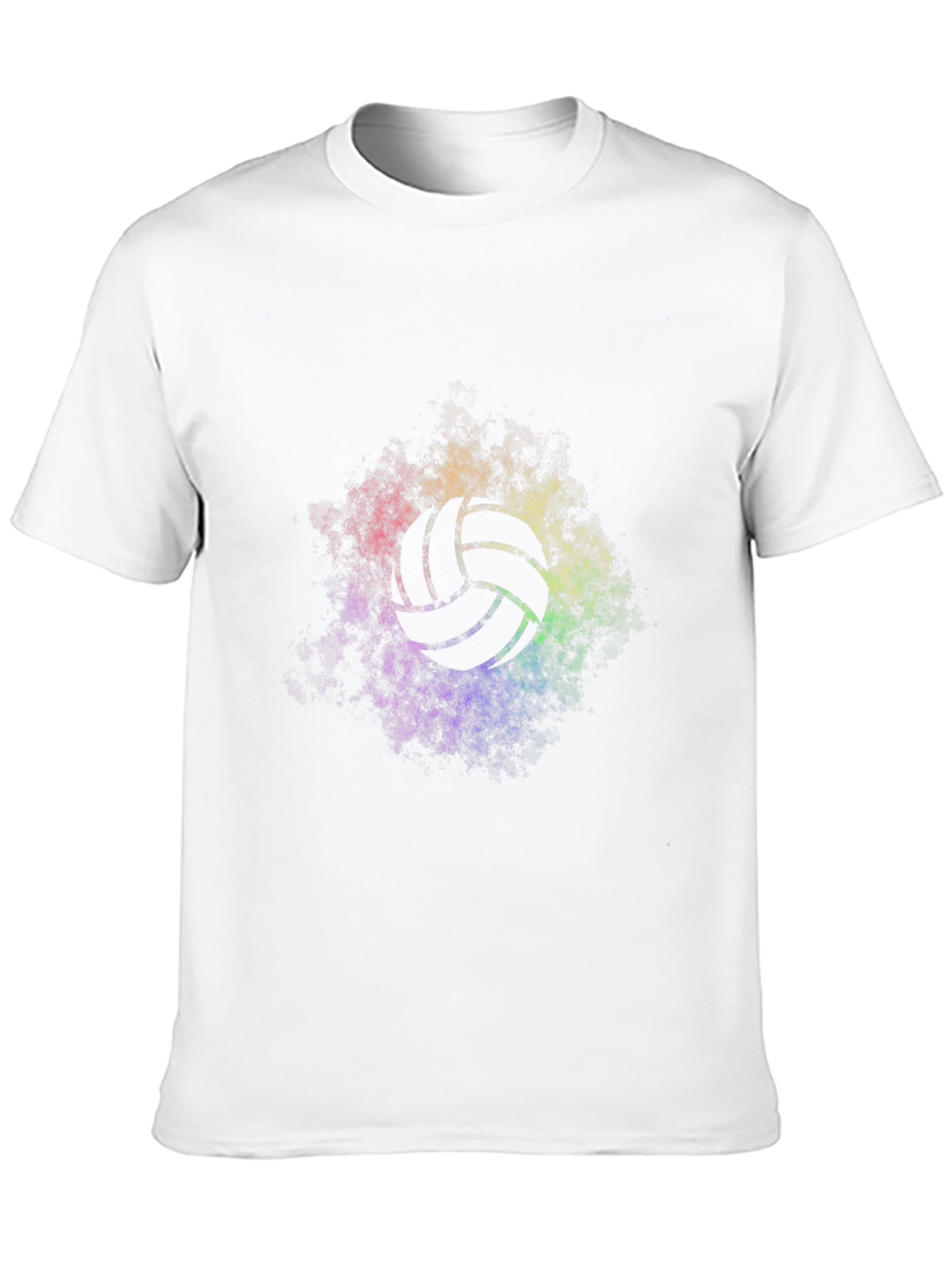 Volleyball Rainbow Graphic Tee - Soft Black T-Shirt